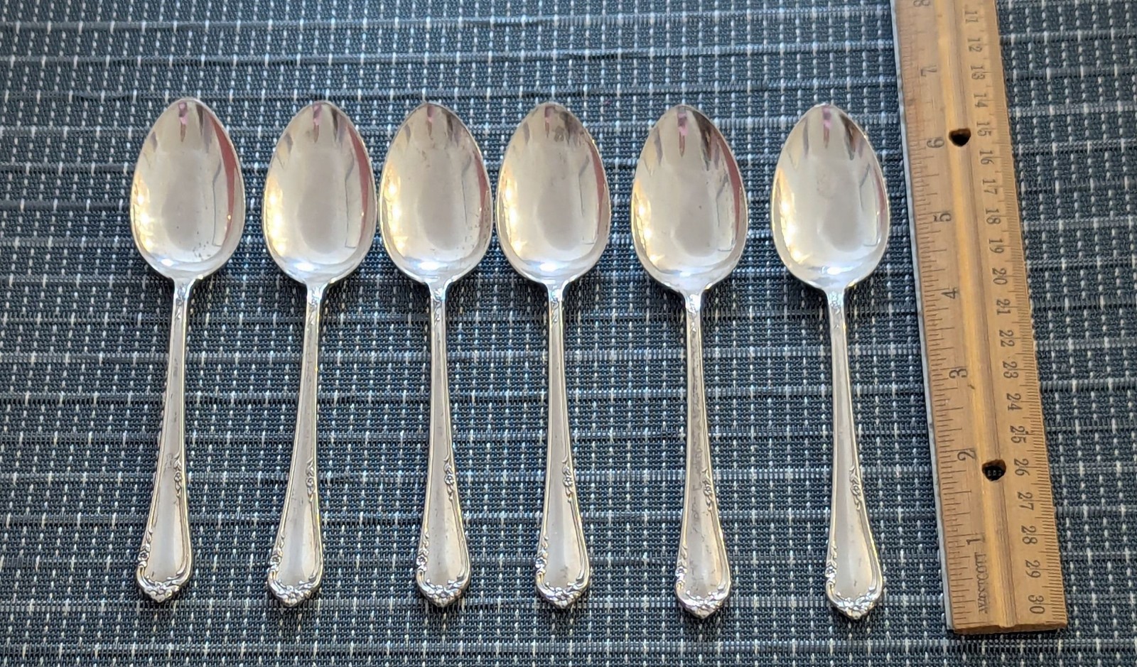 Reed Barton Sterling Silver DANCING FLOWERS Set of 6 Teaspoons 176g