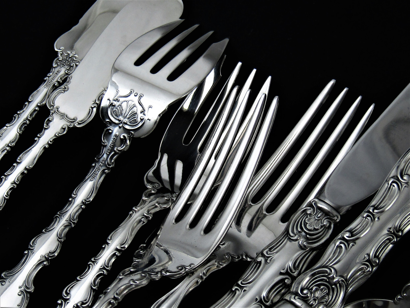 ❤️STRASBOURG GORHAM DINNER KNIFE FORK SPOON 5pc SET VICTORIAN c.1897