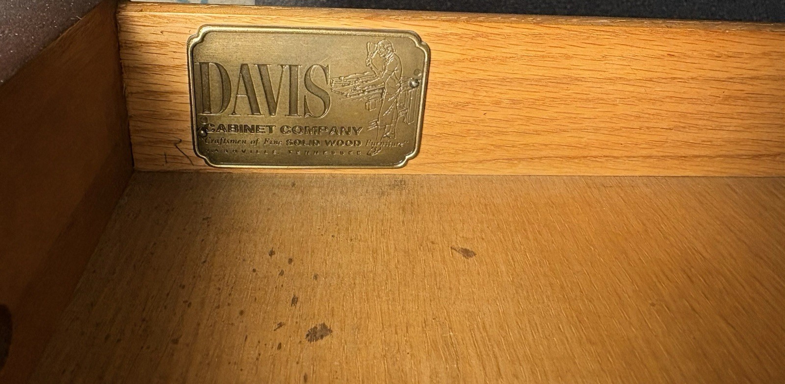 Vintage 2-Piece Desk, Solid Walnut Wood Crafted by Davis Cabinet Co.
