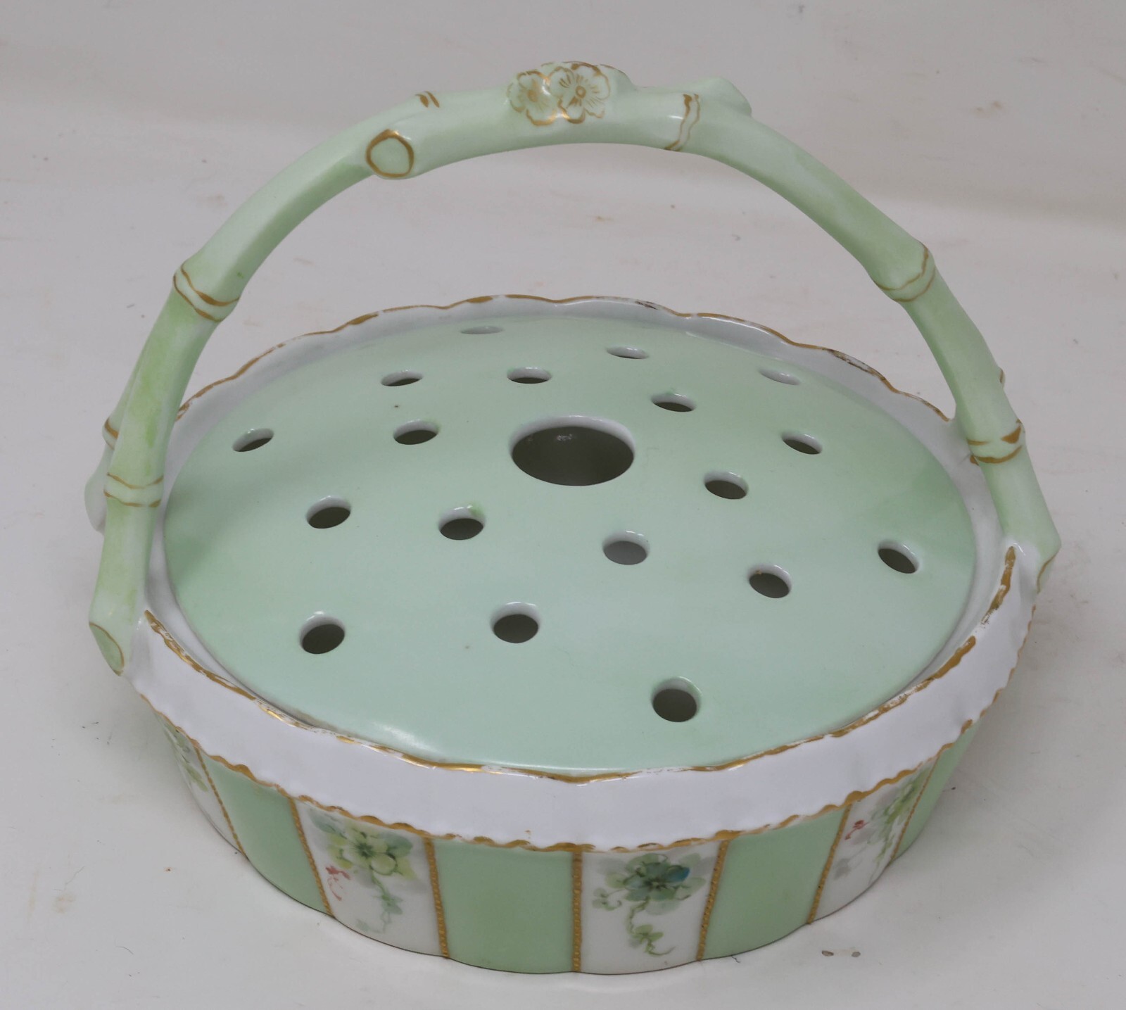 Antique c. 1895 Porcelain Potpourri Bowl Bawo & Dotter Limoges Hand-Painted