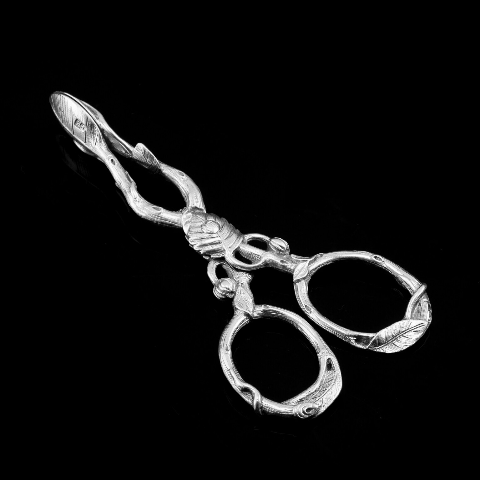 Antique Solid Silver Sugar Tongs/Nips Naturalistic Foliate Design – F. Higgins
