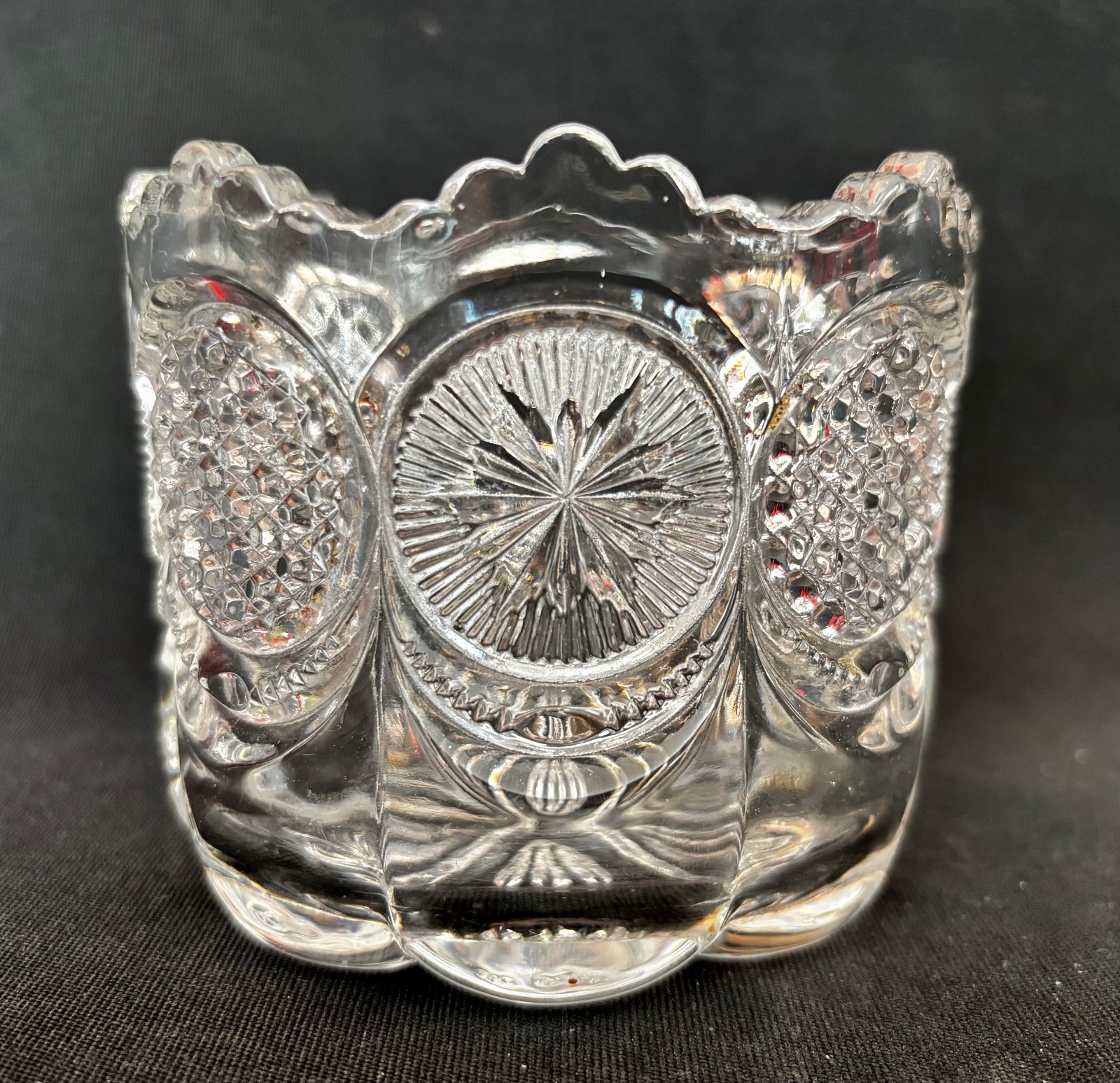 EAPG Antique THE STATES SPOONER Cane & Star Medallion U.S. Glass #15093