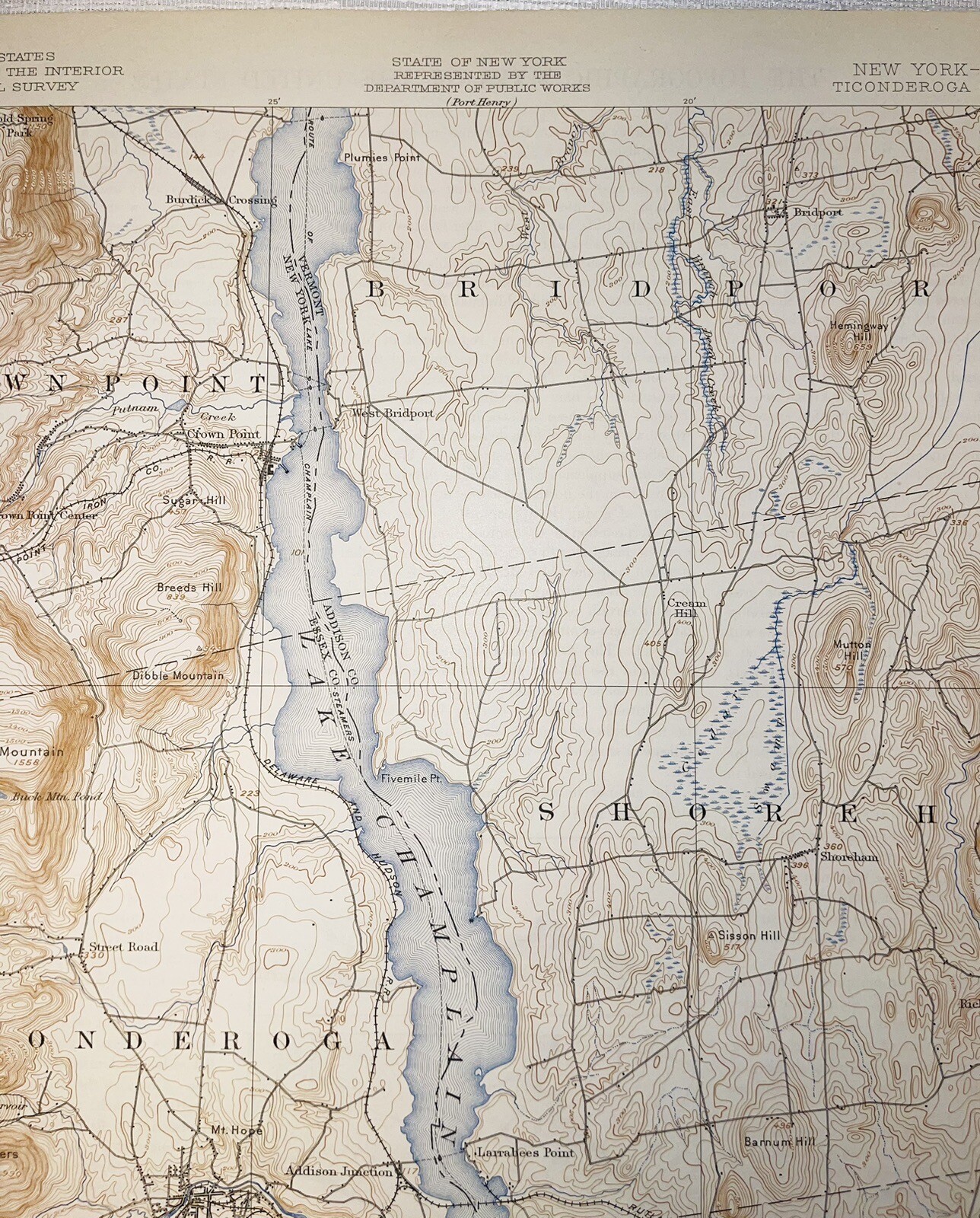 Ticonderoga, NY Topography Map, Putnam, Lake Champlain, Lake George, Crown Point