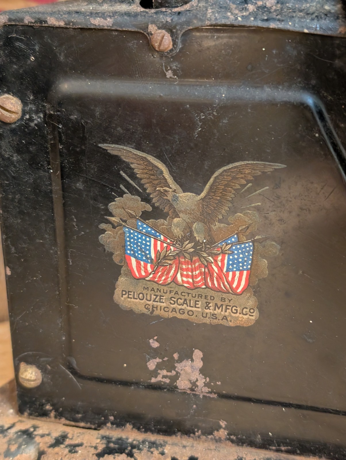 Antique 1903 Rustic Farmhouse Kitchen Scale Patriotic American Eagle Image WORKS