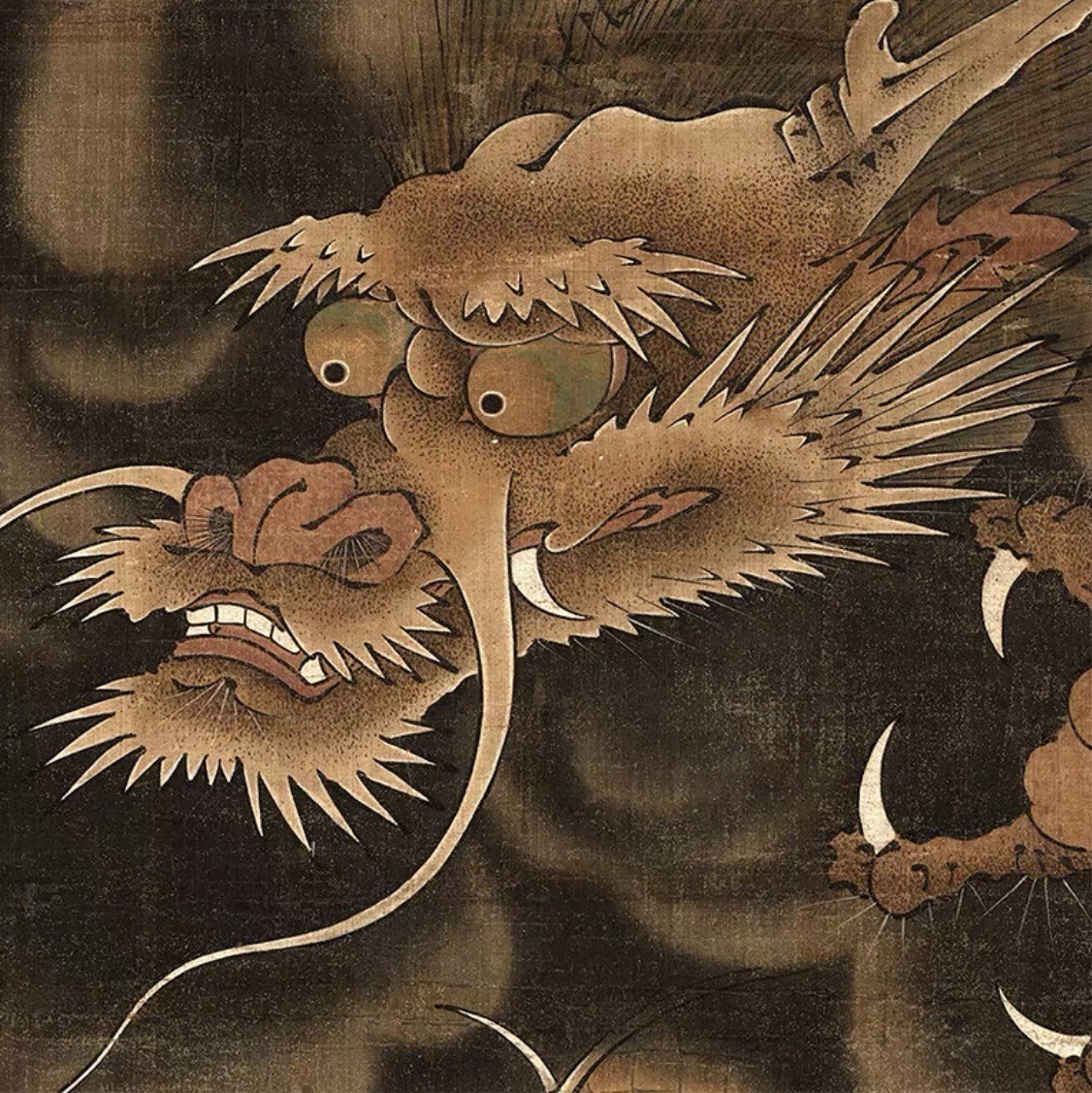 vintage Chinese Dragon Hanging Scroll Mythical Dragon Wall Art 50 X 92cm