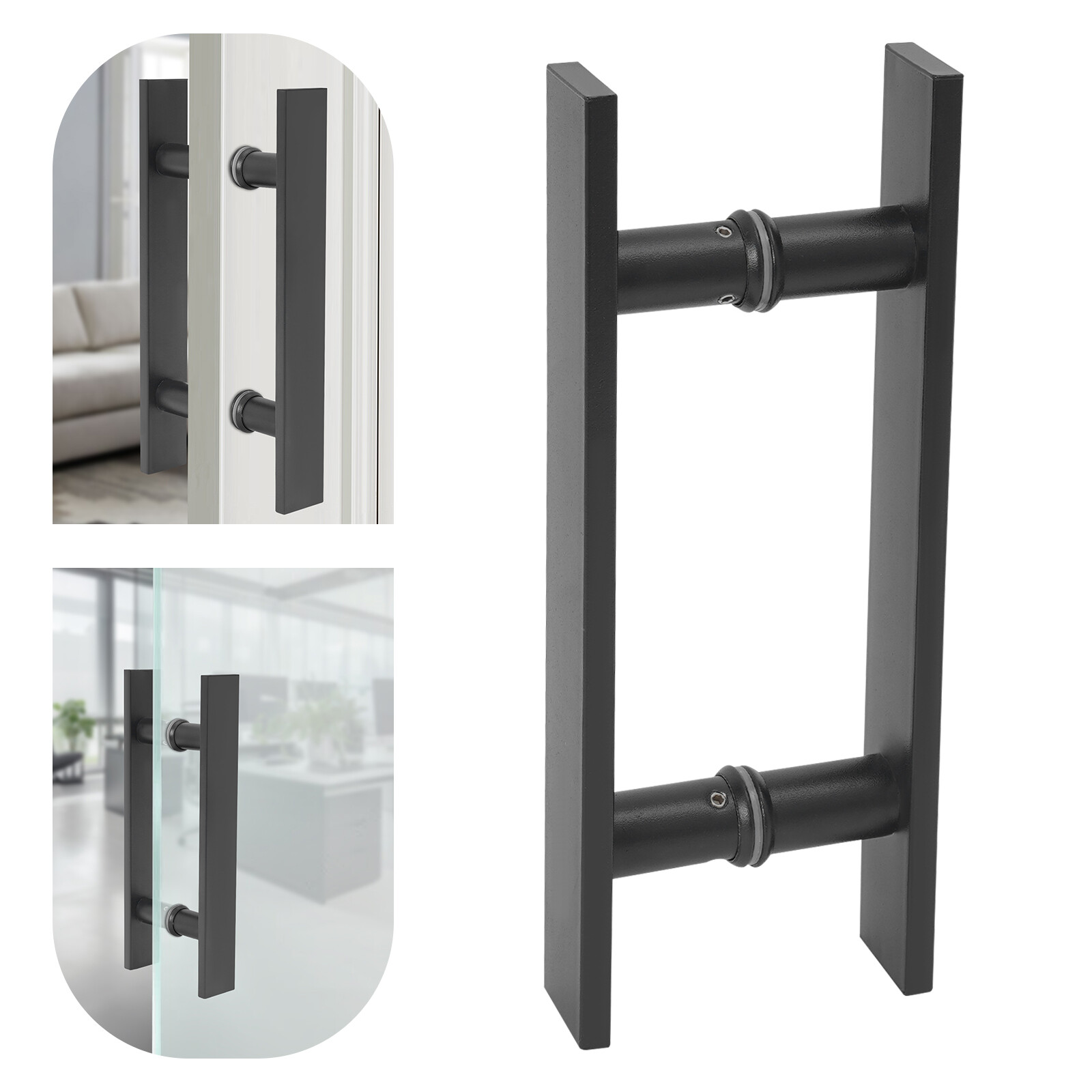 Sliding door handle stainless steel – matte black