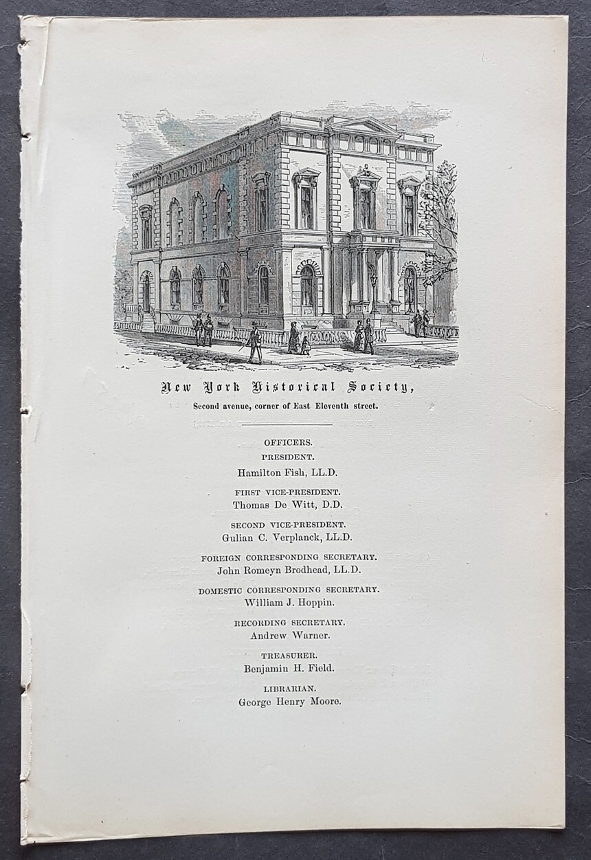 1869 Valentine Antique Print Historical Society New York City, 2nd Ave & 11th St