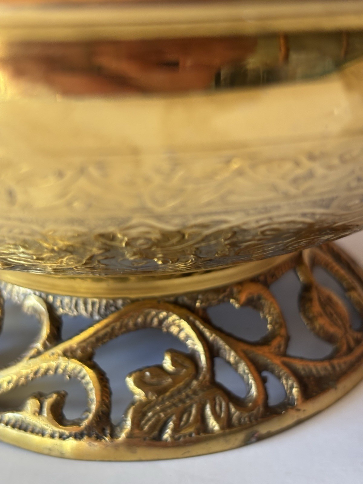 Large Brass Teapot Bird Handle Jerusalem Collectible Decor Unique Ornate Shiny