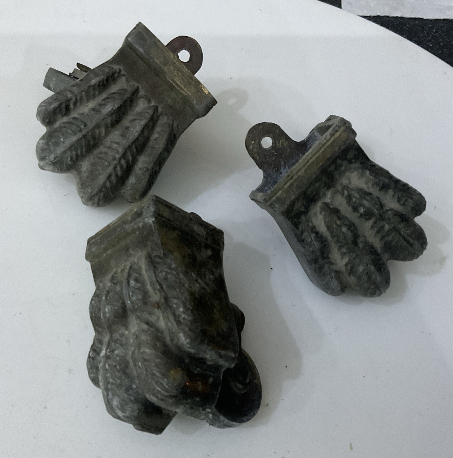 Vintage 3 X Metal Alloy Furniture Claw Castors Trolley Wheels 6.5cm Hardware