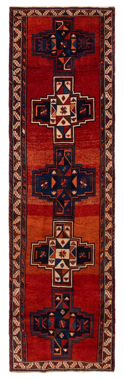 3’7″ x 12’8″ Vintage Hand-knotted Runner Rug Traditional Oriental Wool Carpet