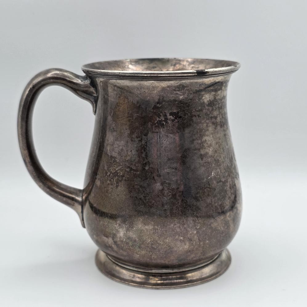 Antique 1911 Tiffany & Co 925 Sterling Silver 3.5″ Tankard Cup Mug MONO 16088H