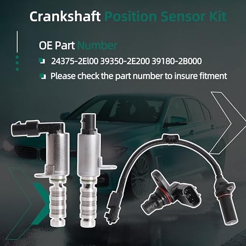 Intake & Exhaust Variable Valve Timing VVT Control Solenoid Crankshaft Position