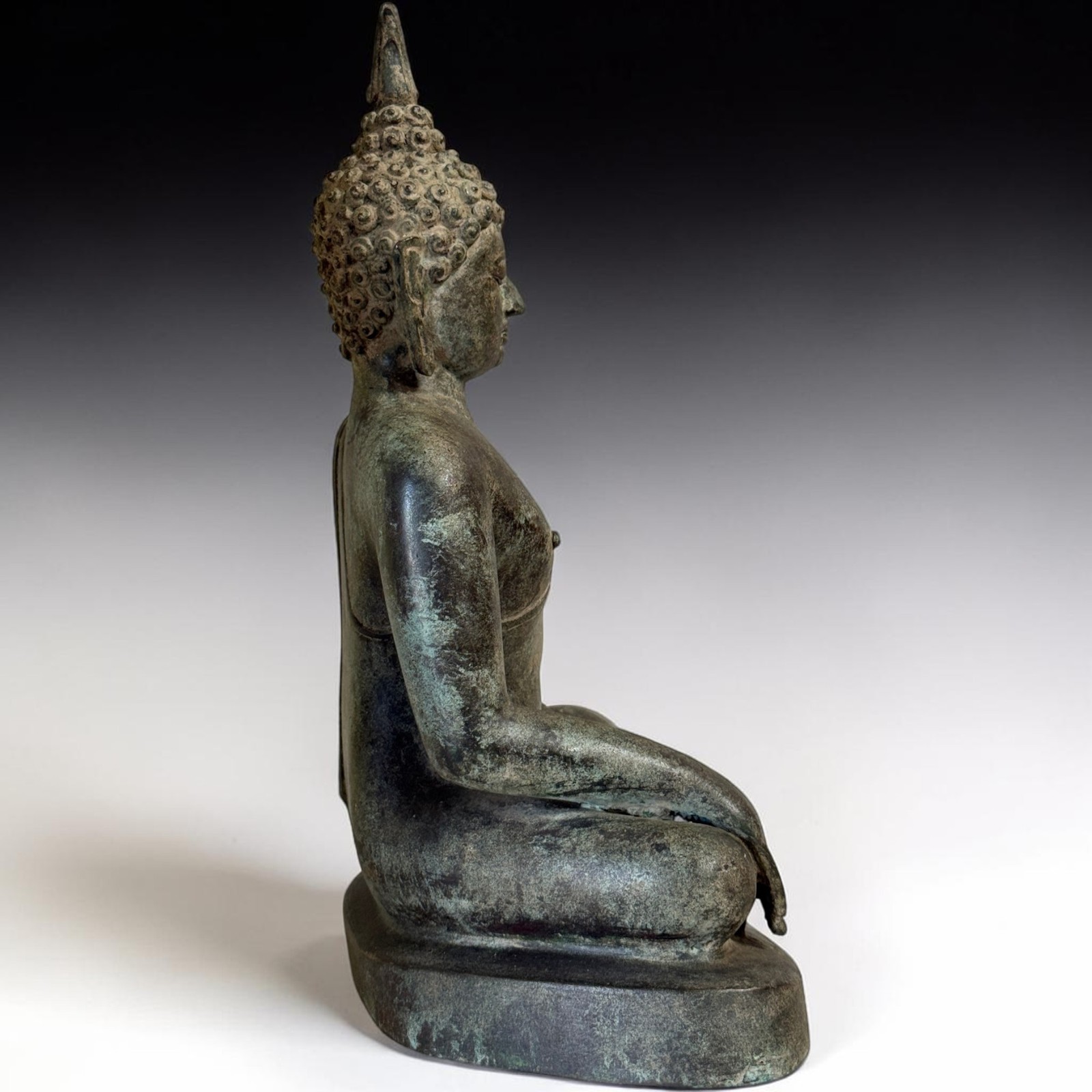 Bronze Buddha Statue Thailand Ayutthaya 35cm Meditation Decor Sculpture