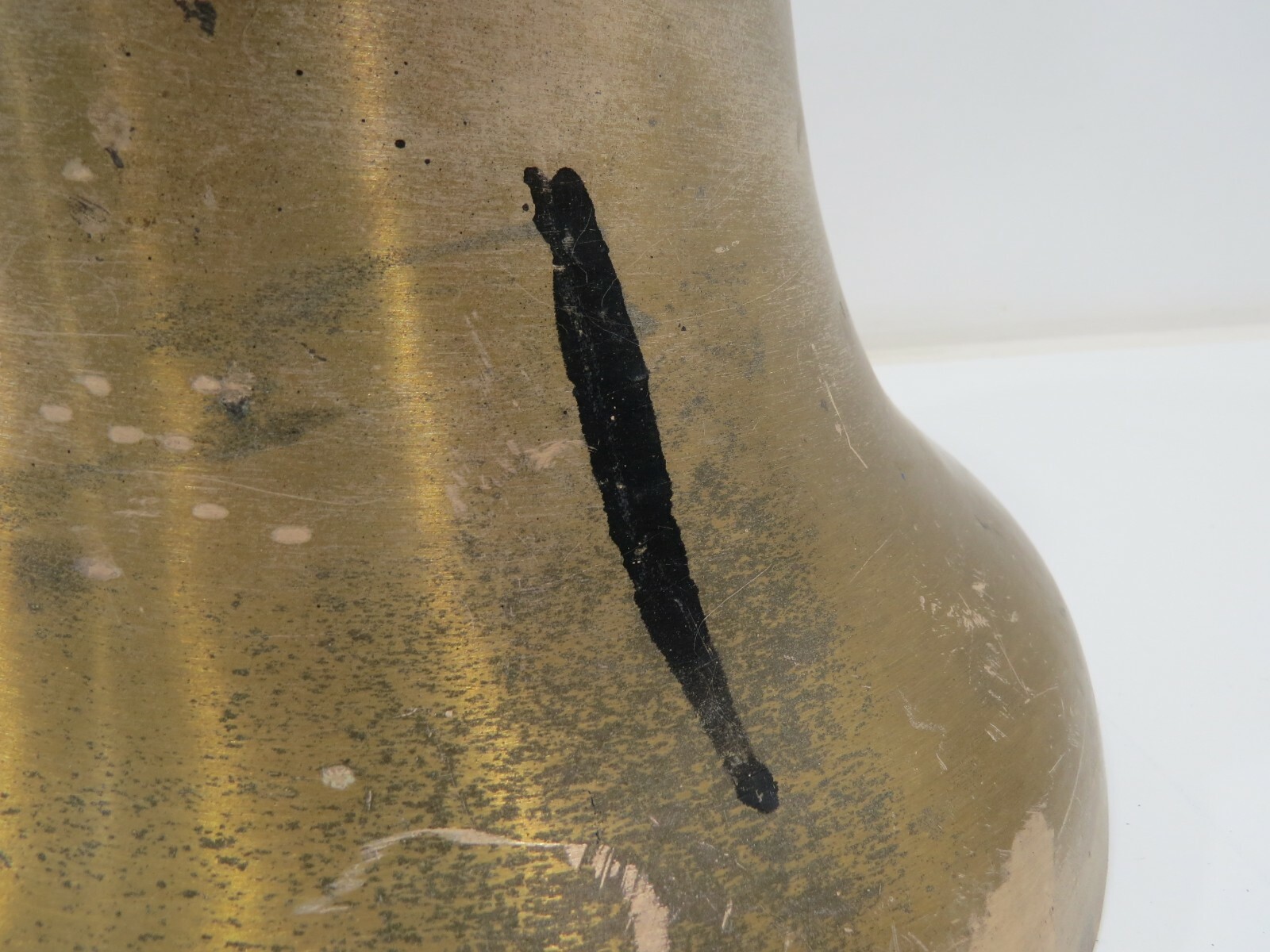 HUGE 12 INCH BRONZE BELL SHIP TUG NAVY 38 POUNDS (31B344A)