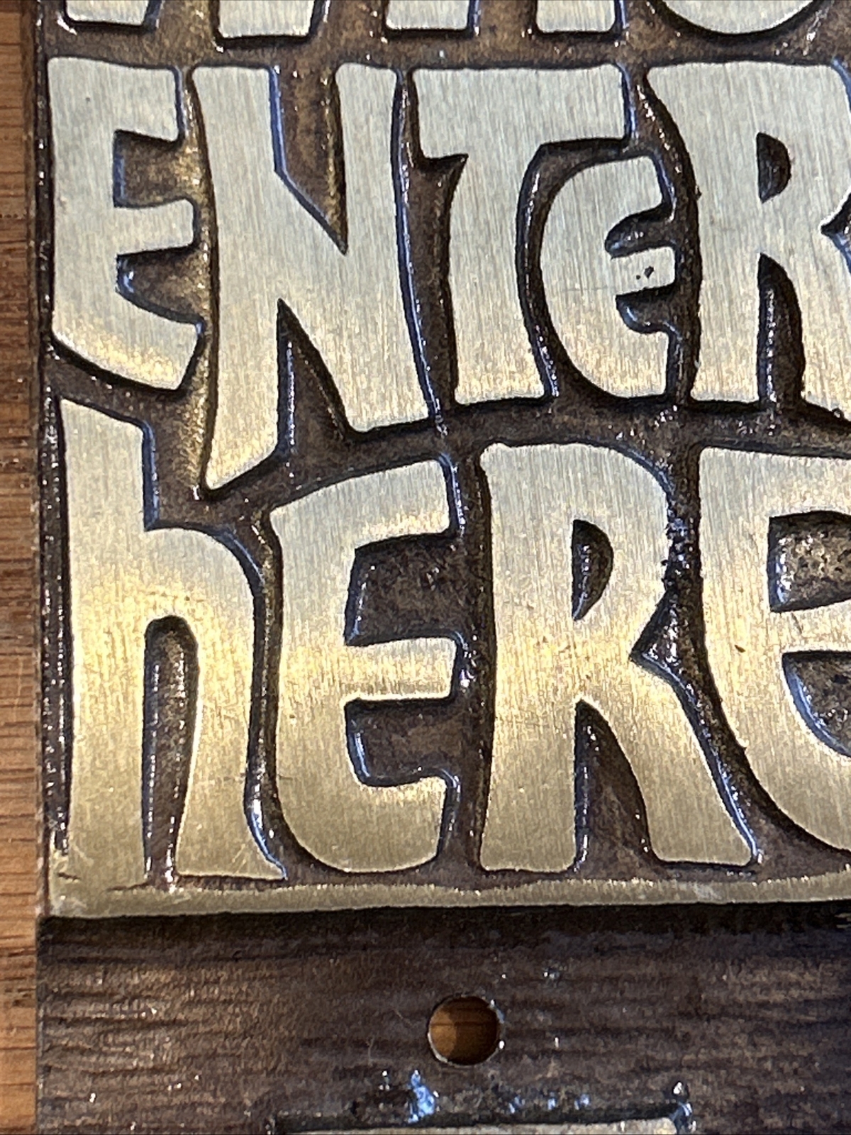 Mid Century Solid Brass Door Knocker “Peace To All Who Enter Here” 1969 Israel