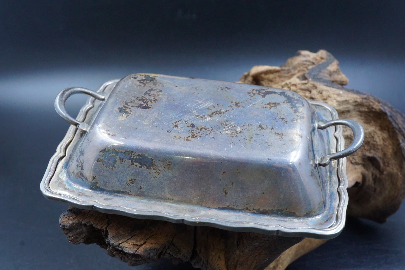 RARE Fred Davis Taxco Sterling Silver Butter Tray? 1940s, 201.3 Gr, 3″x4″