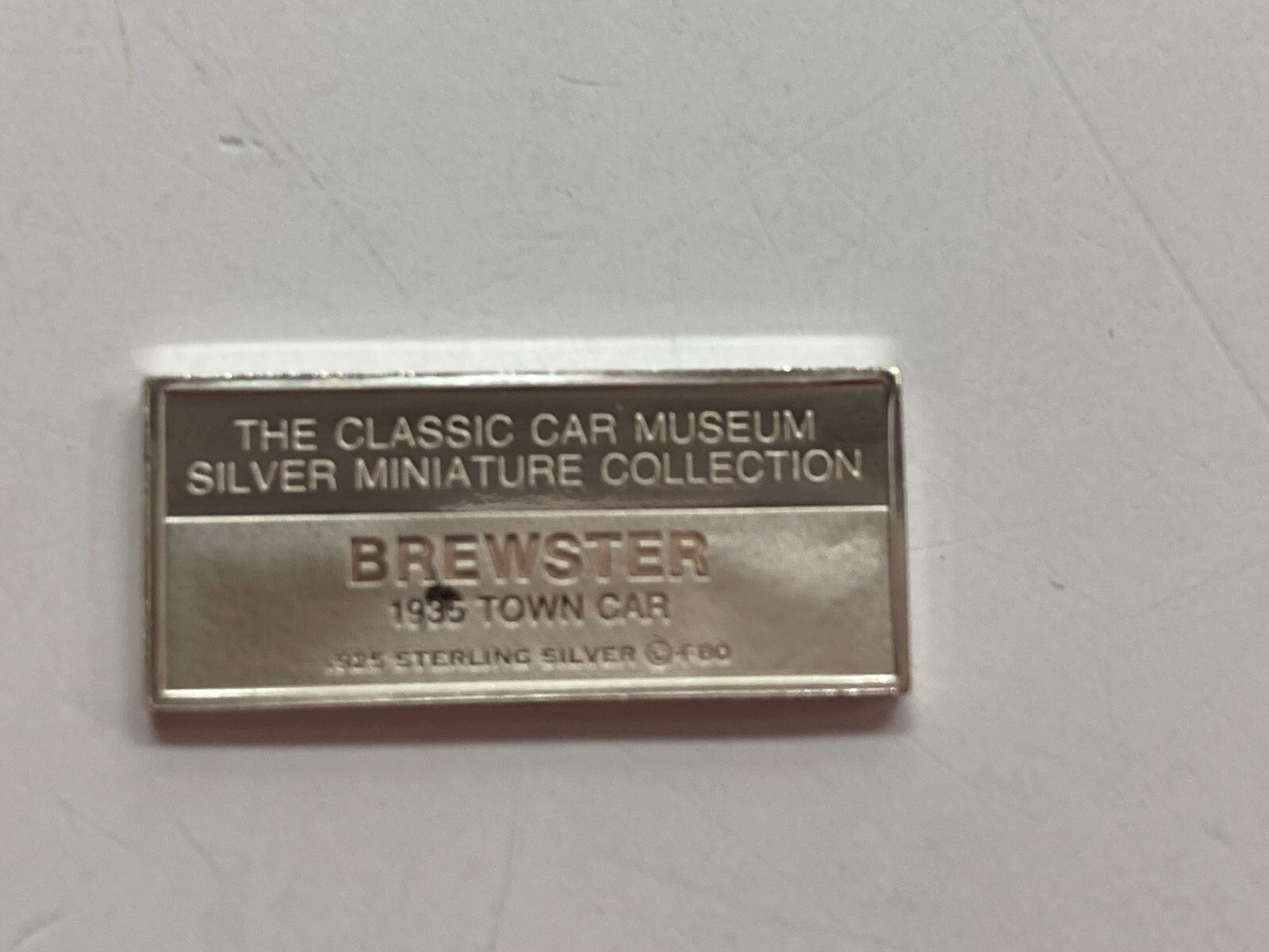 1980 Franklin Mint Official Classic Car Collection Silver Ingot Brewster Town Ca
