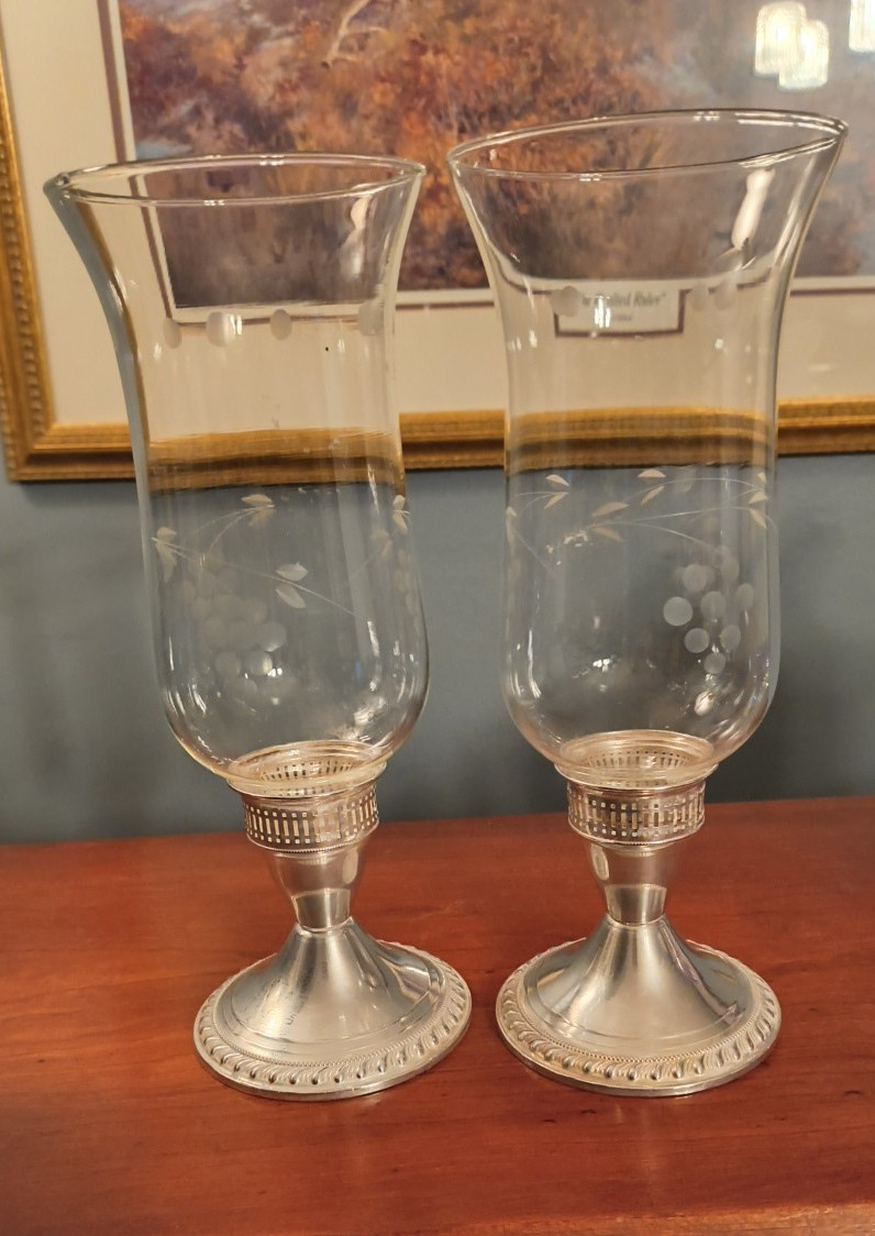 Duchin Creation 925 Sterling Silver Weighted Candlestick Candle Holders