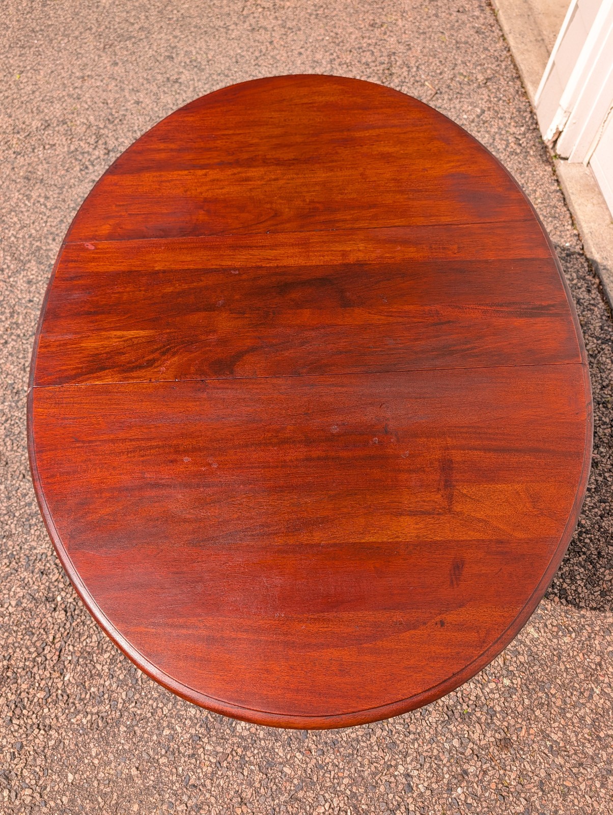 Vintage Mahogany Gate Leg Drop Leaf Table with Drawer, Oval, Solid Wood