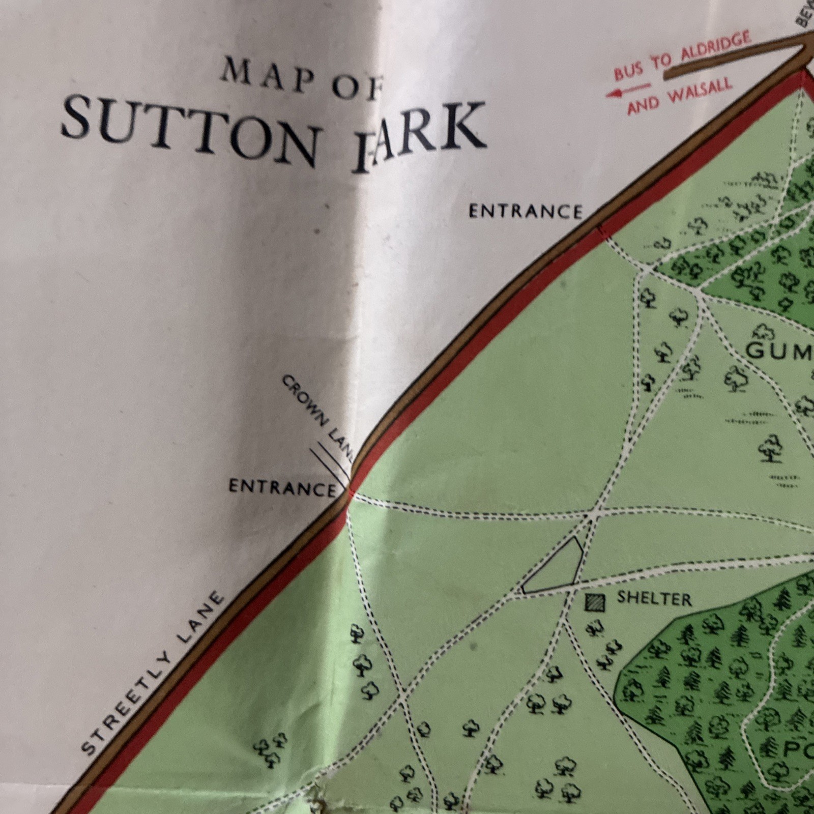 Vintage Birmingham unMounted Map Sutton Coldfield, Castle Bromwich