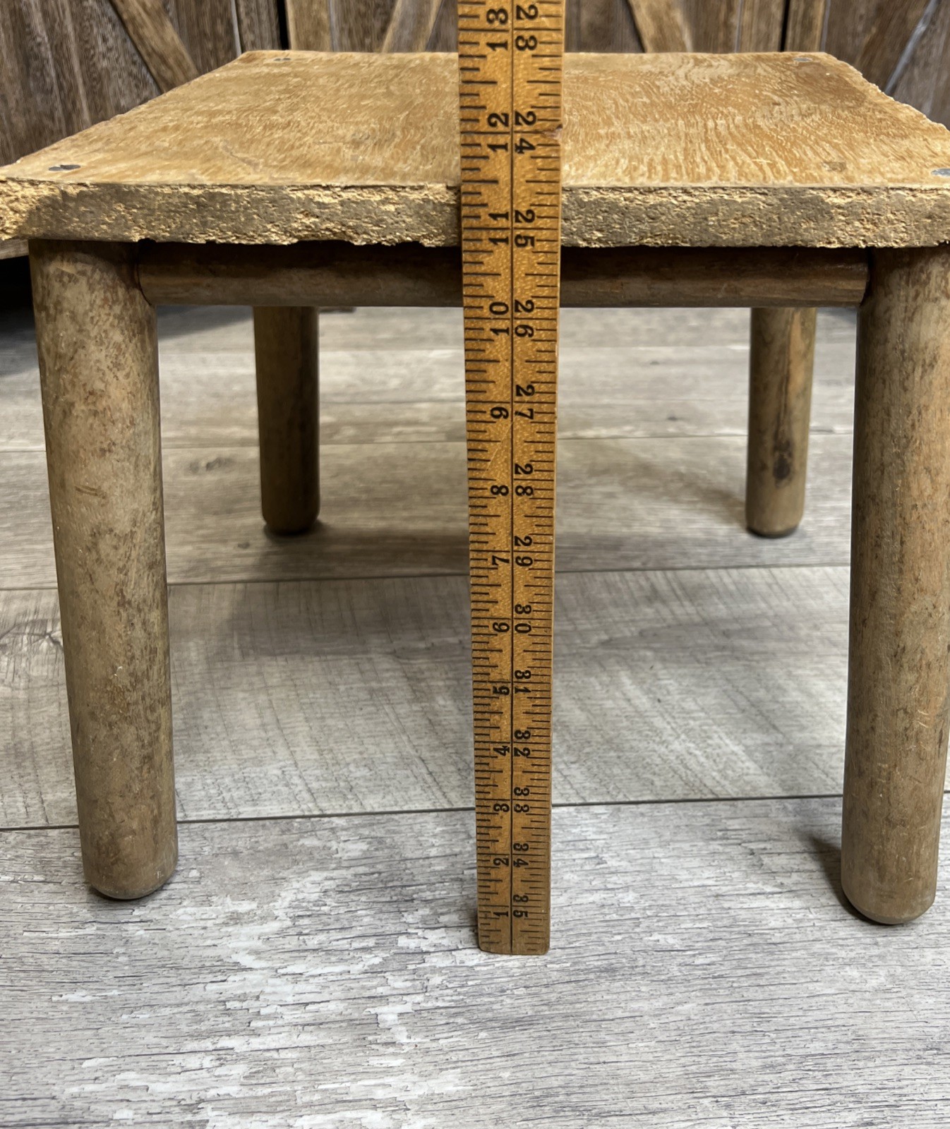 Vintage Milk Stool / Plant Stand Farmhouse Country Primitive Rustic Cottagecore