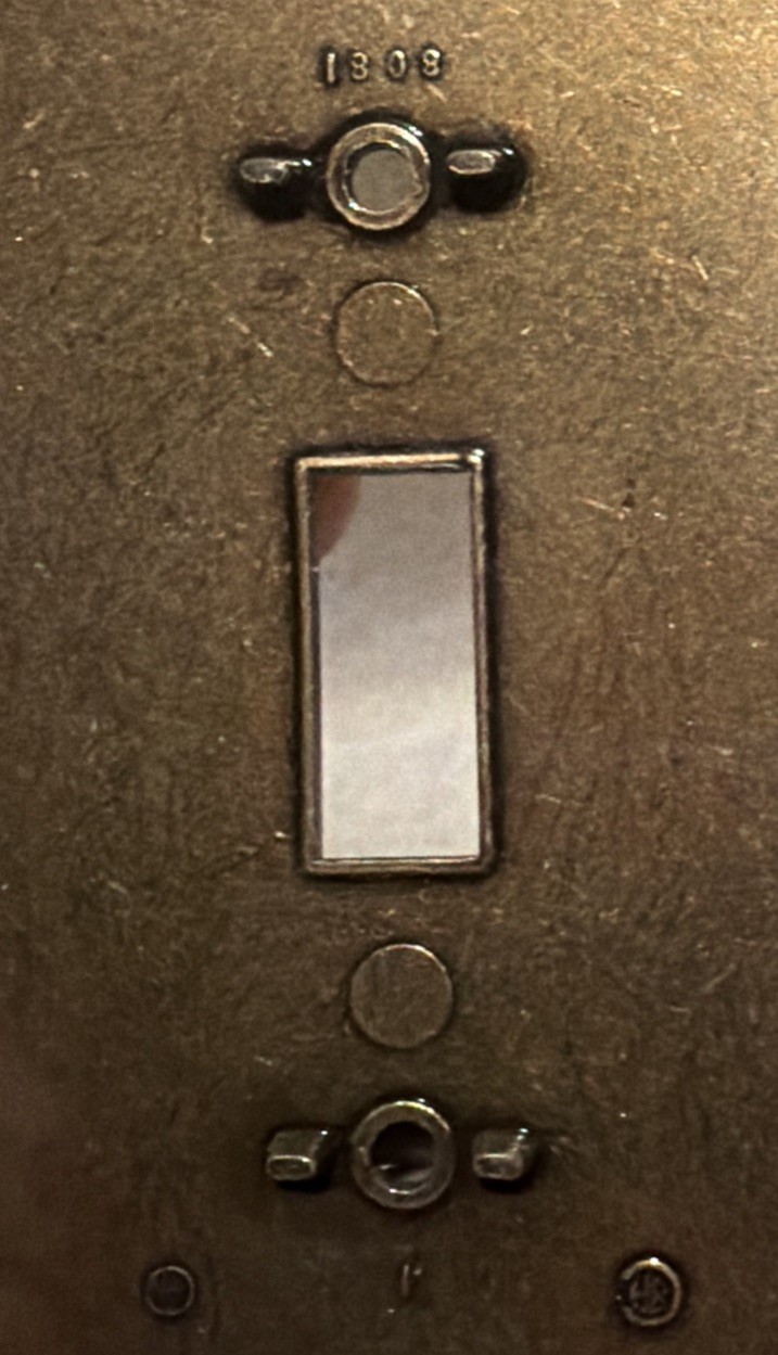Vintage 1970s CSA Brass 1 Light Switch Plate 1808 Free Shipping!