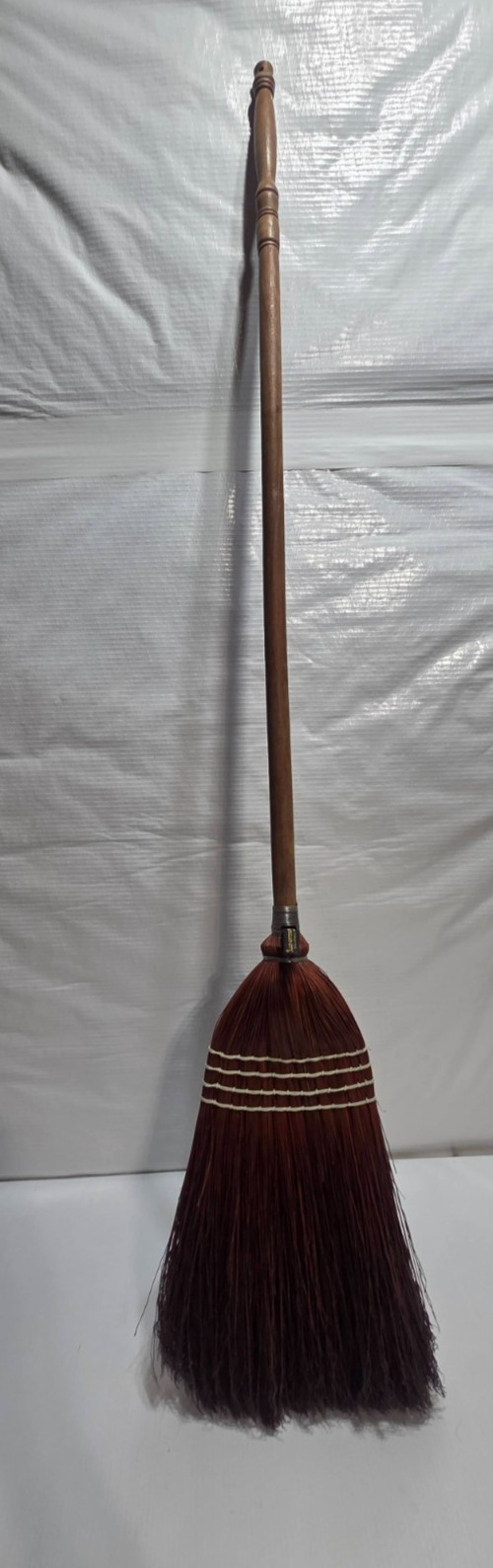 Vintage Silver Dollar City Handmade Broomcorn Straw Broom Wood Handle NOS