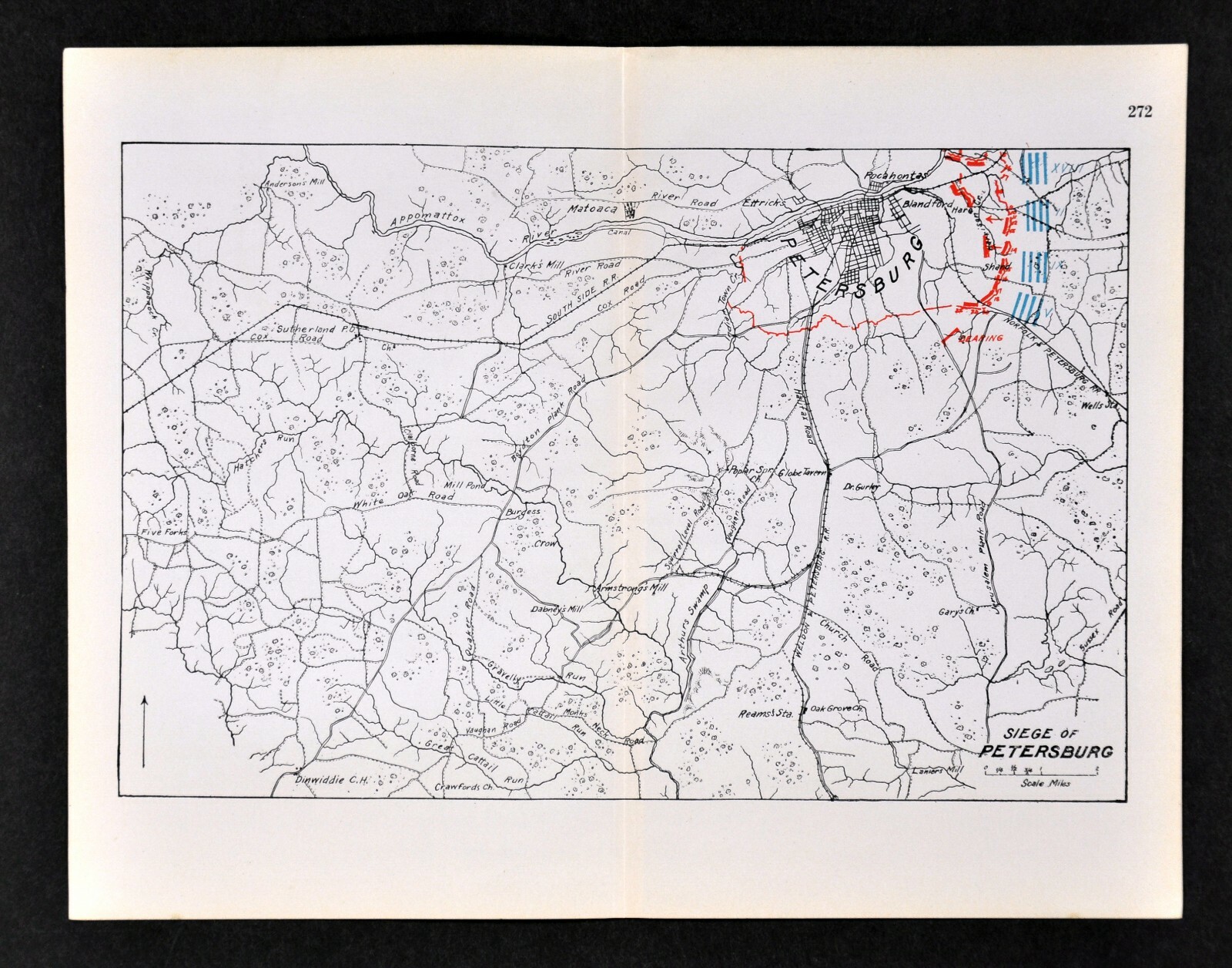 Civil War 2 Maps Battle Siege of Petersburg Virginia Trenches Hancock Grant Lee