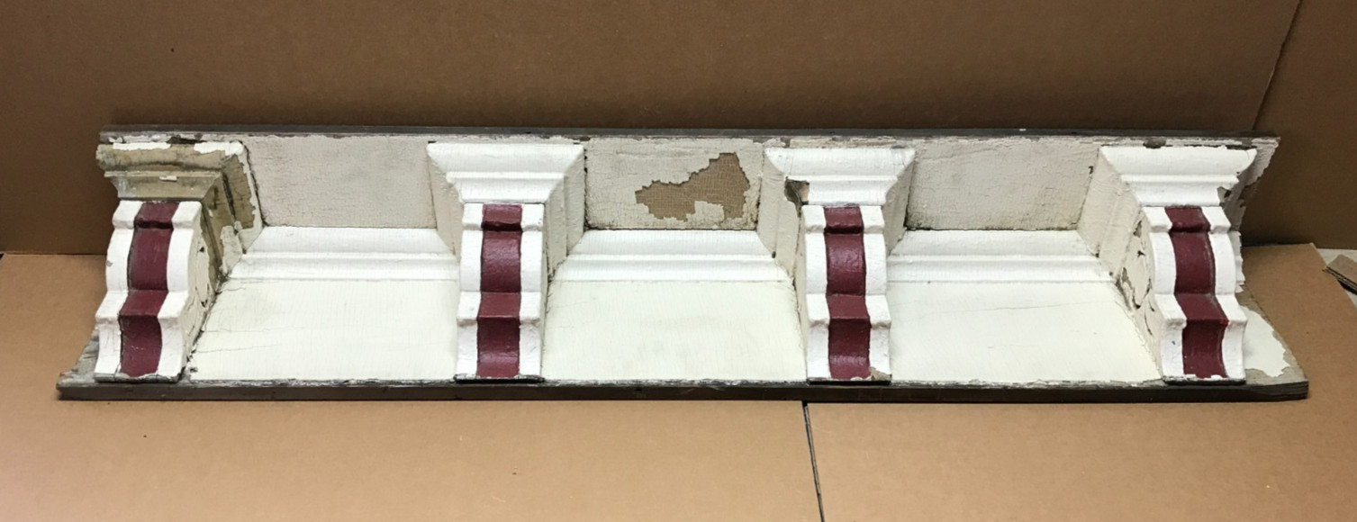 Antique Shabby White 55″ Wood Porch Corbel Country Shelf Chic Old VTG 717-26B