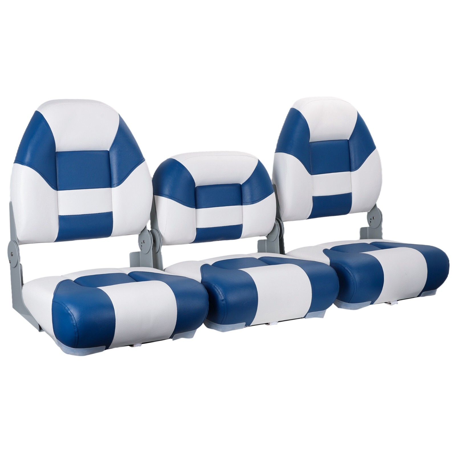 NORTHCAPTAIN White/Pacific Blue 52″ Folding Bass Boat Seat 3 PCS