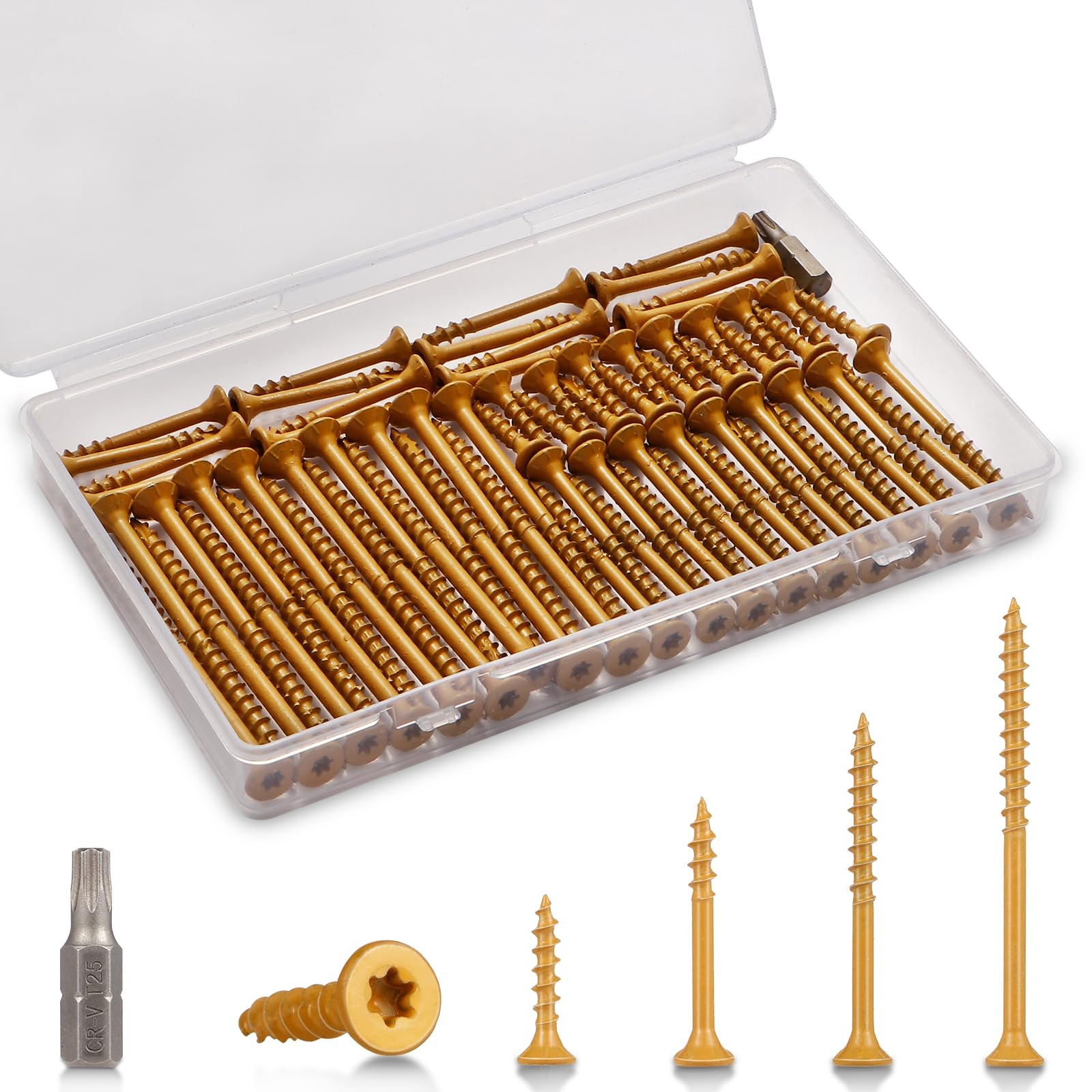 Outdoor Wood Deck Screw Assortment Kit Rust Resistant Bronze Epoxy Coated