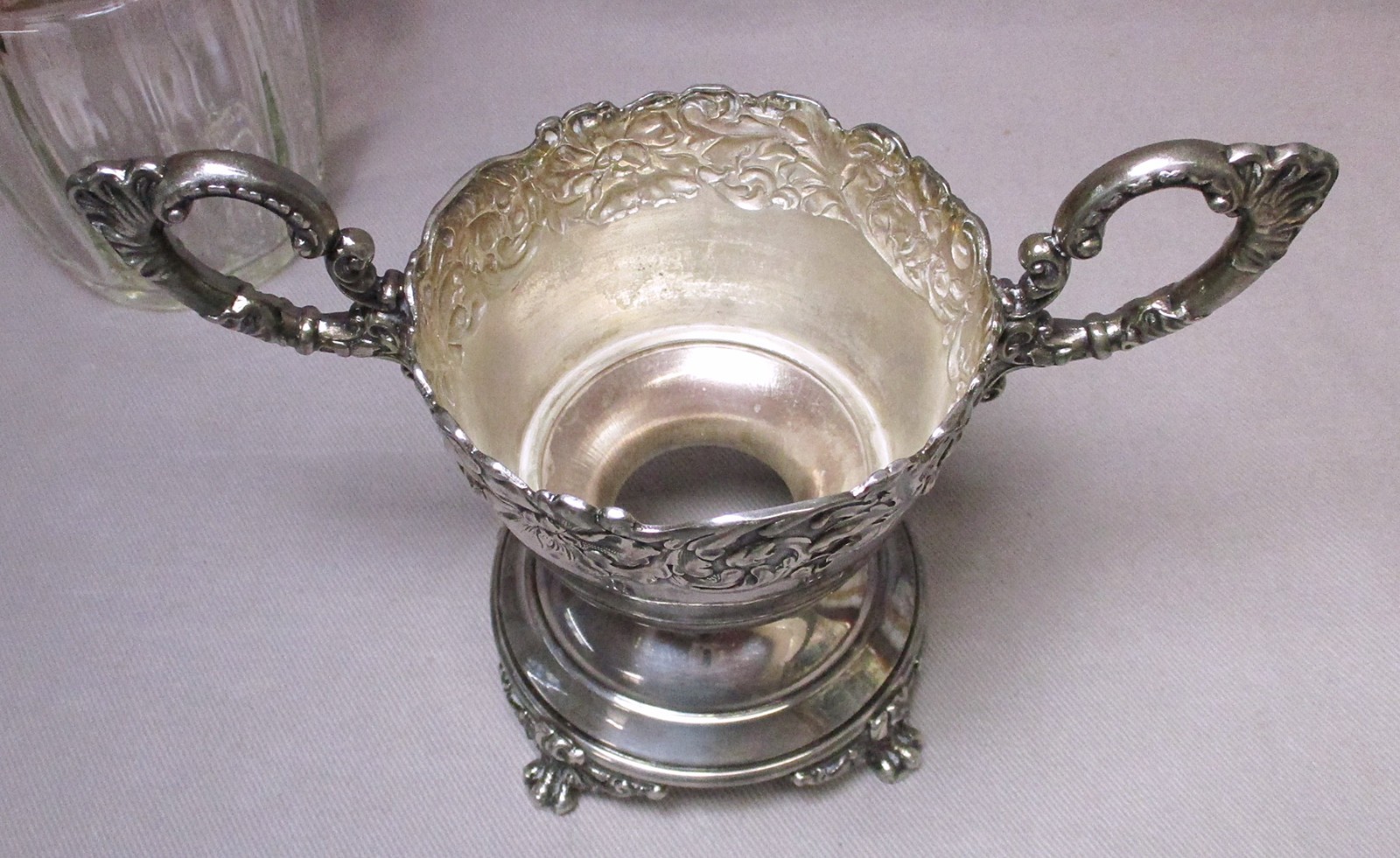 Victorian Pairpoint Mfg. Co Silverplate & Rubina Art Glass Celery Stand & Vase