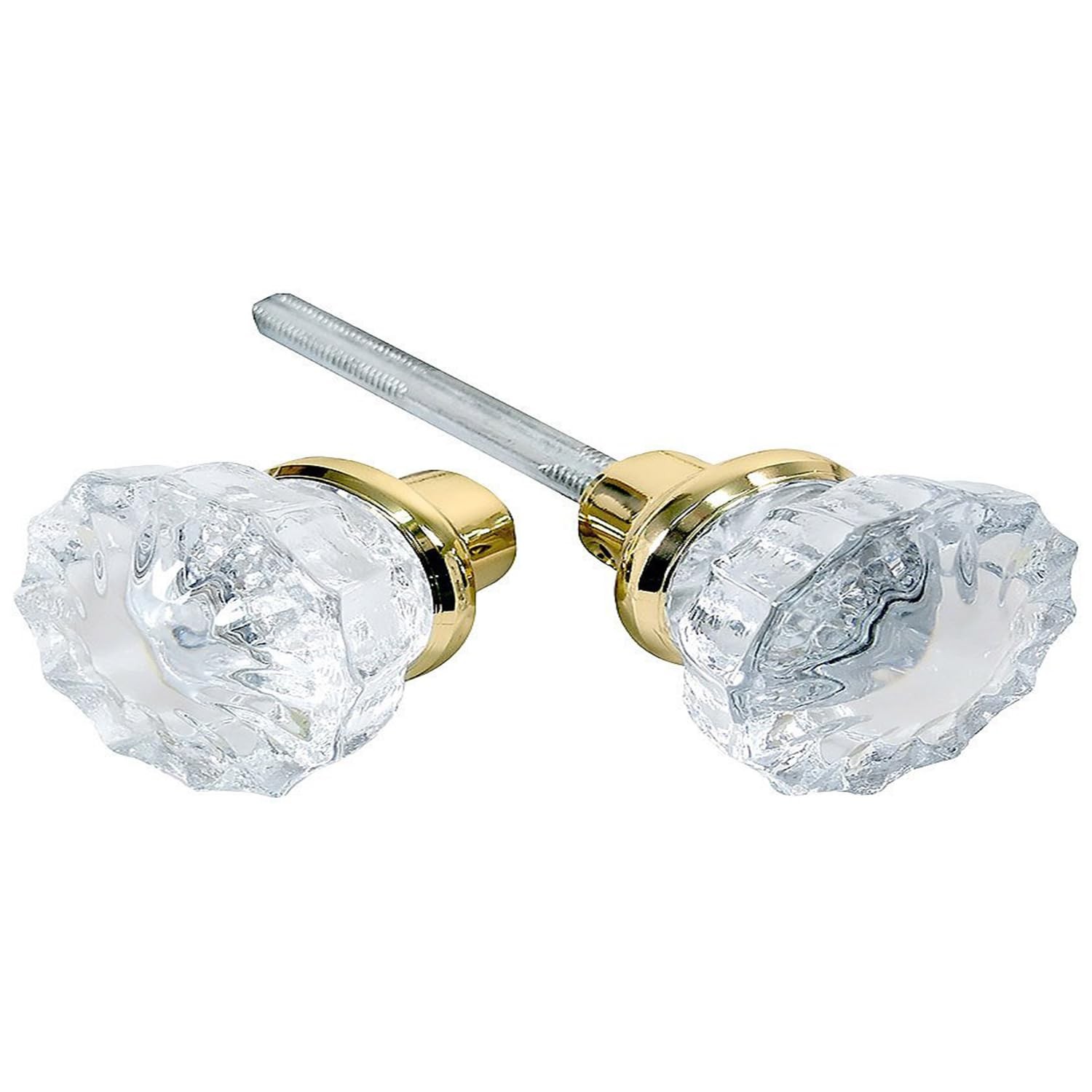 Tuff Stuff Tools Mortise Lock Crystal Glass Door Knob 2″ Dia., Brass