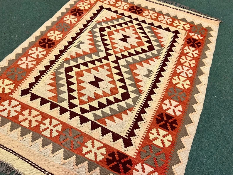 Stunning Afghan Flat Kilim Fine Weave Natural Vegetable Dye Chobi Kilim