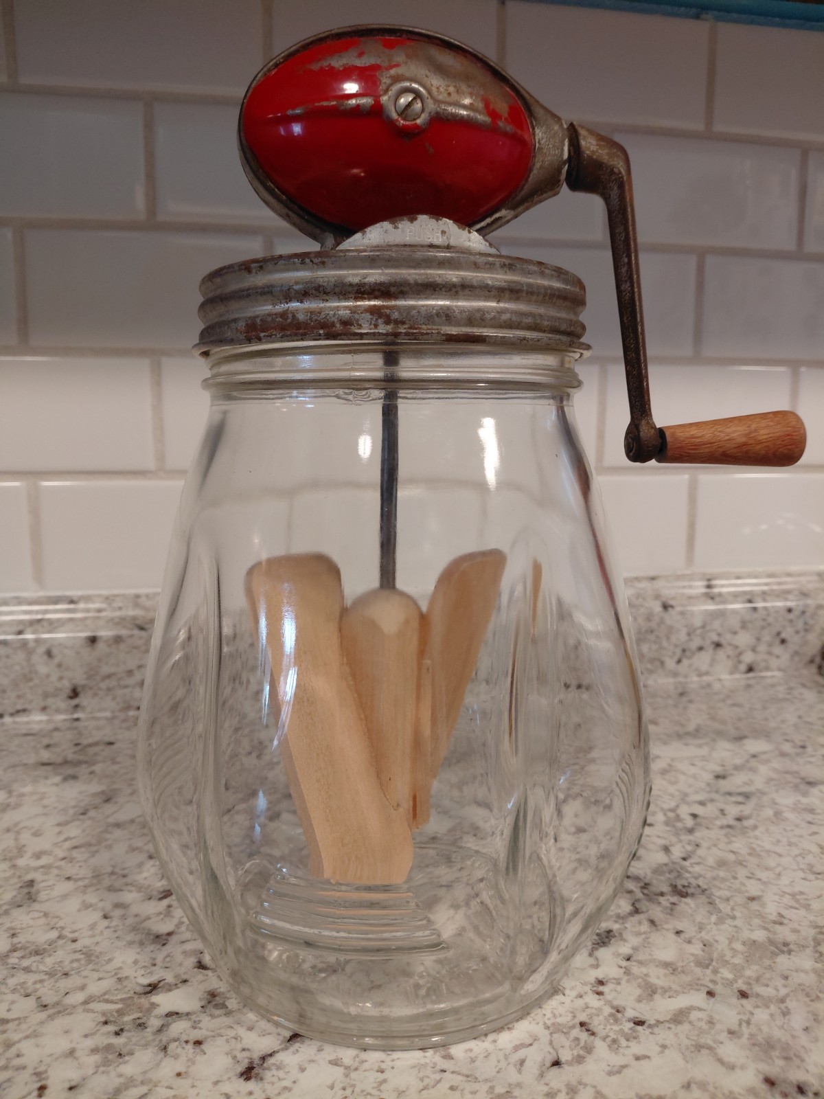 Antique Dazey Butter Churn No 4 Dazey Corp. 4 Qt Hand Crank Made In St Louis MO