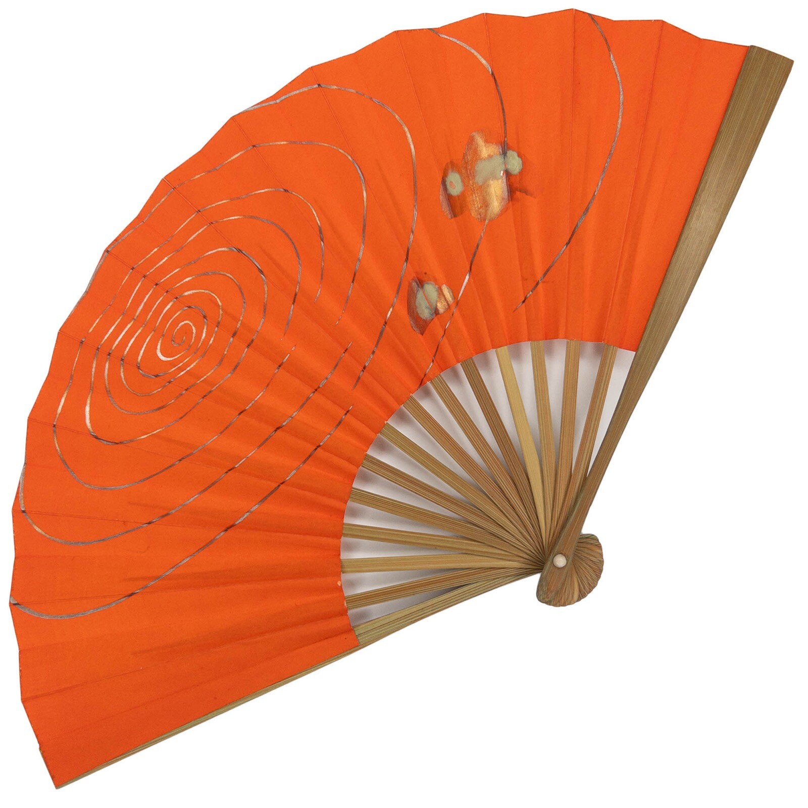 VTG Japanese Small Tea Ceremony Washi Paper & Bamboo Folding Sensu Fan: May24-D