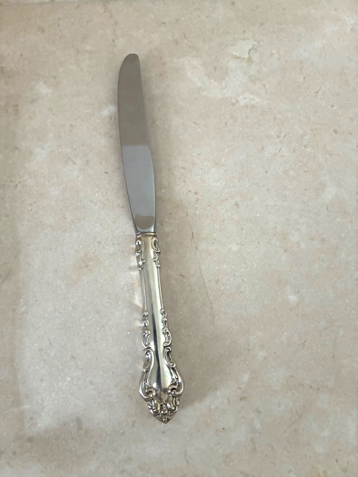 REED & BARTON STERLING SILVER SPANISH BAROQUE KNIFE ***NEVER USED***