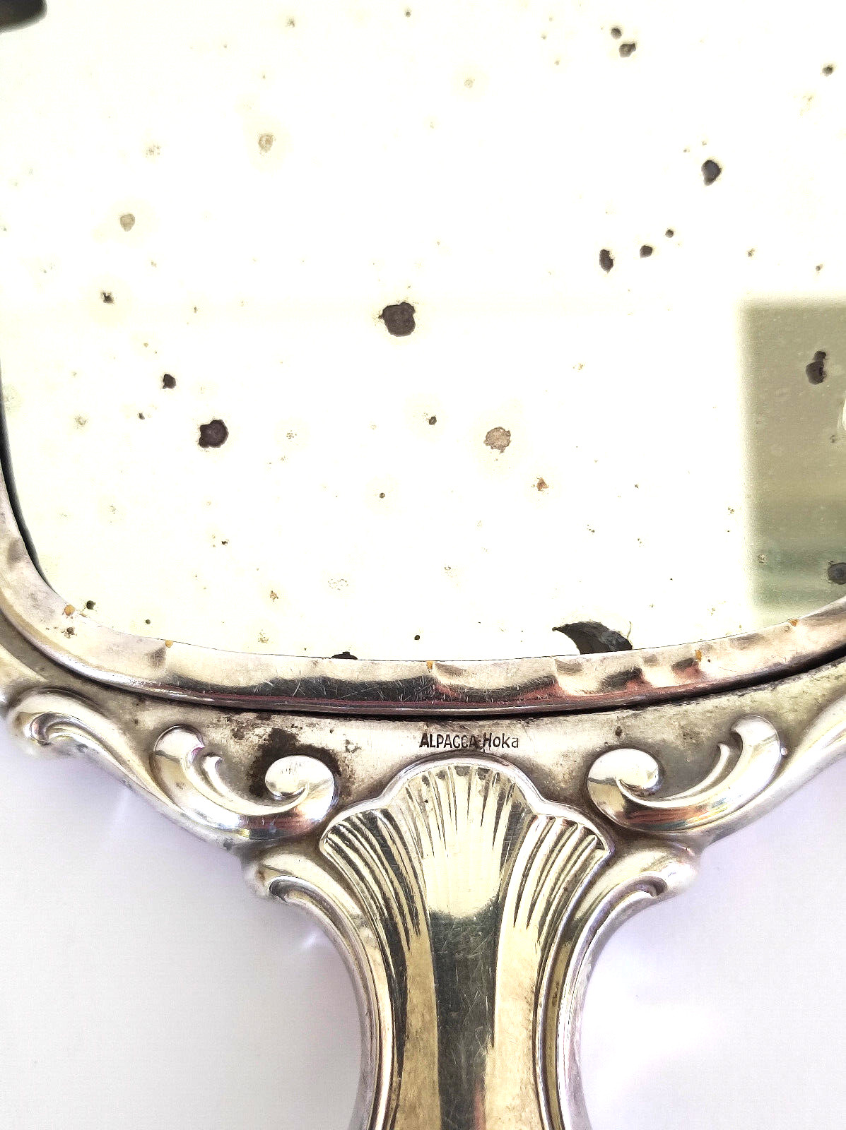 ALPACCA HOKA, Antique Sterling Silver Hand Mirror, Art Deco, Germany 1900’s, 11″
