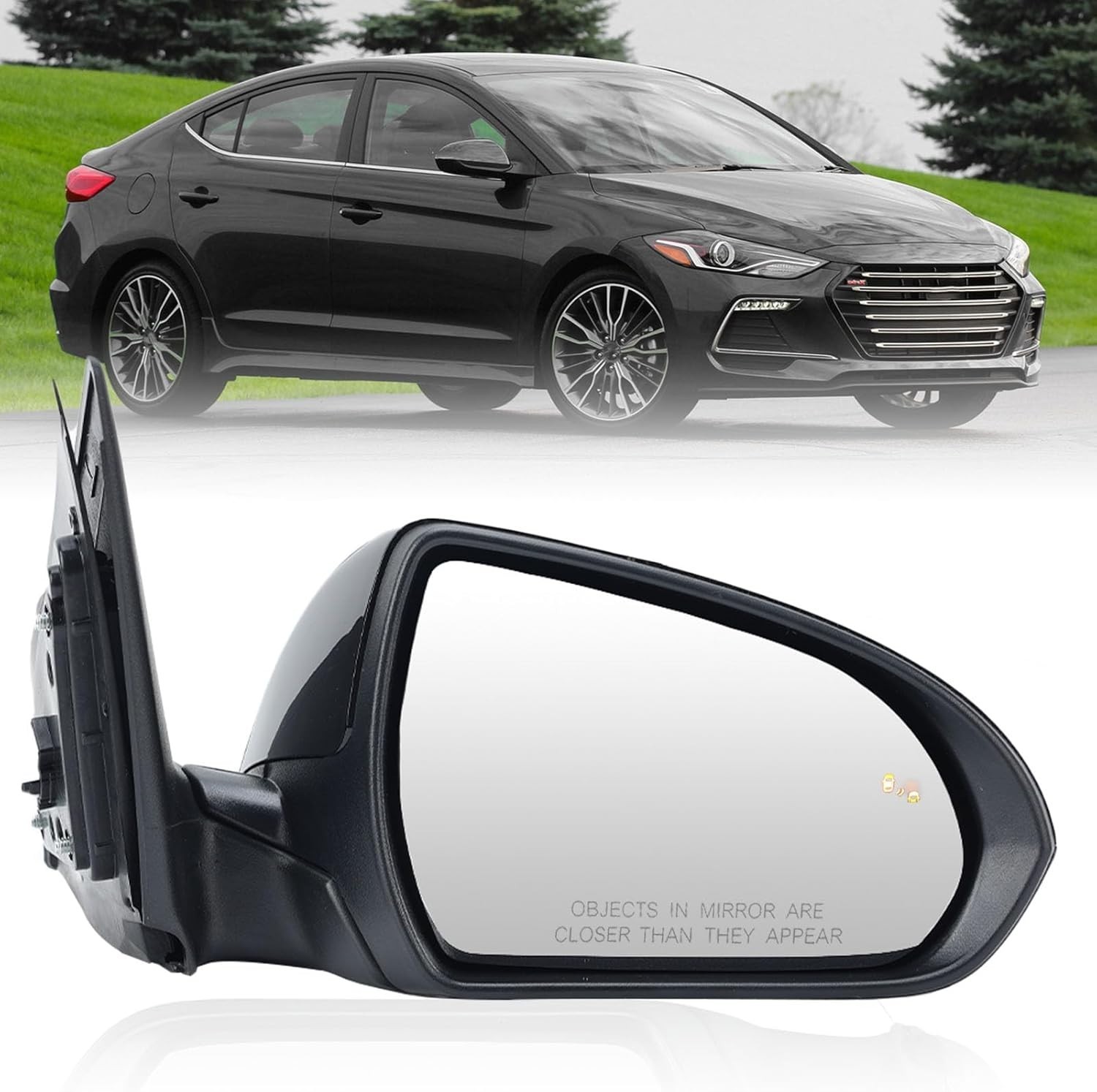 Passenger Side Mirror Compatible with 2017 2018 2019 2020 Hyundai Elantra Heated