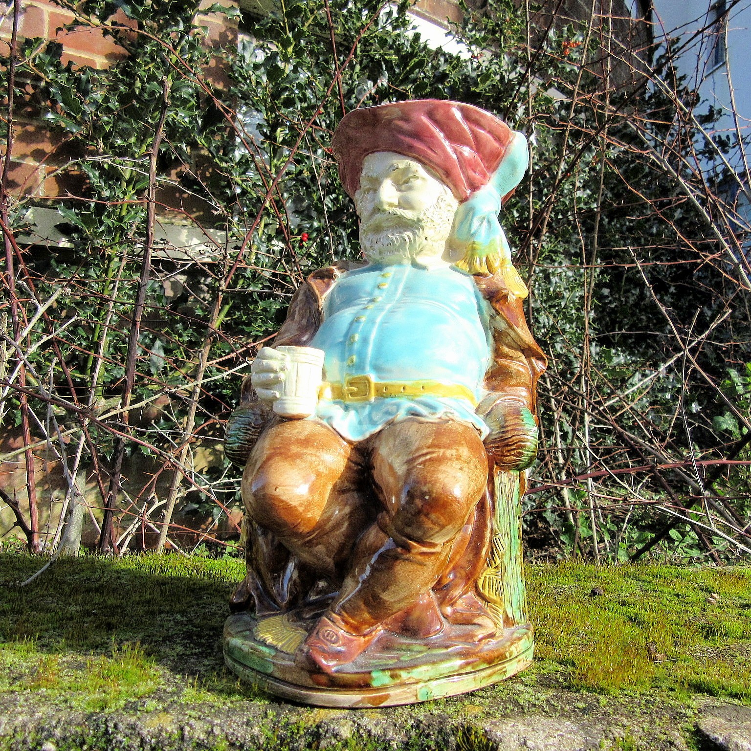 Antique Falstaff Majolica Toby Jug with Kite Mark 1856 Mid Victorian 10.5″ High