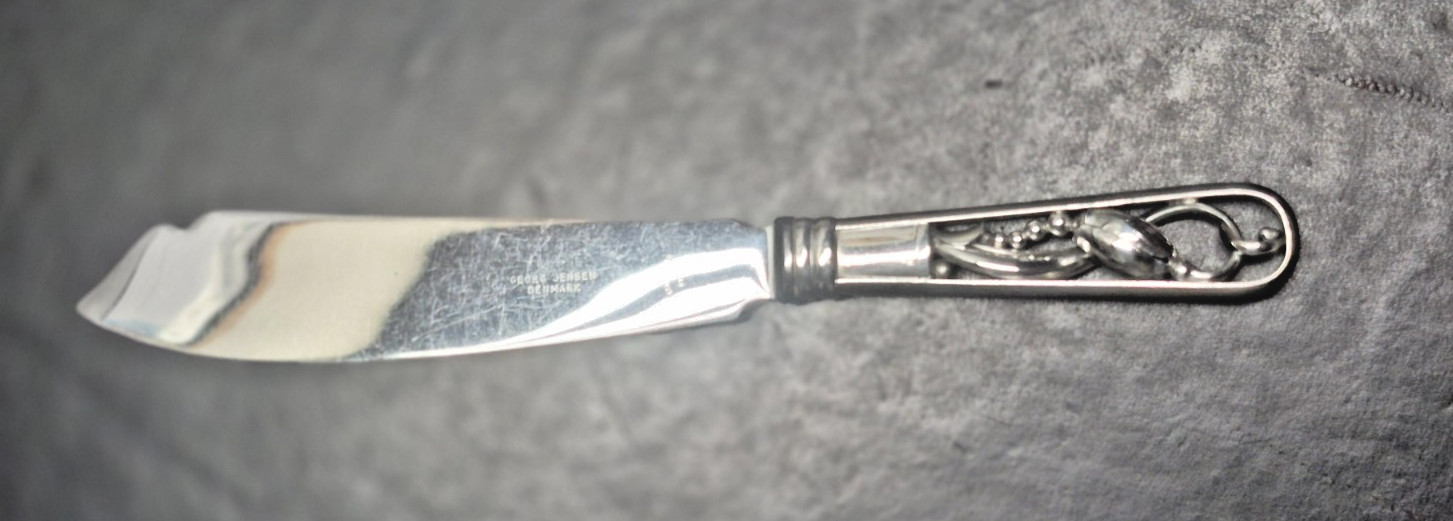 Vintage Sterling Silver Georg Jensen Blossom Pattern Cake Knife Server #84