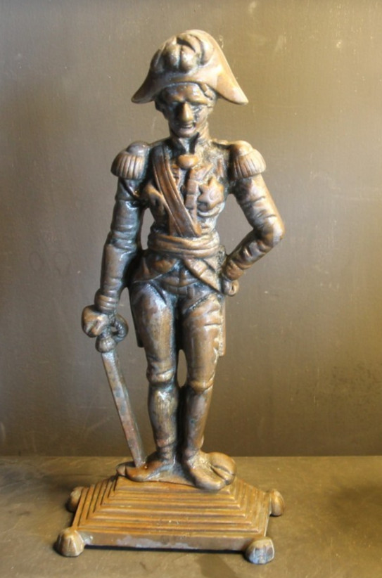 ANTIQUE VICTORIAN BRASS DOOR STOP LORD NELSON