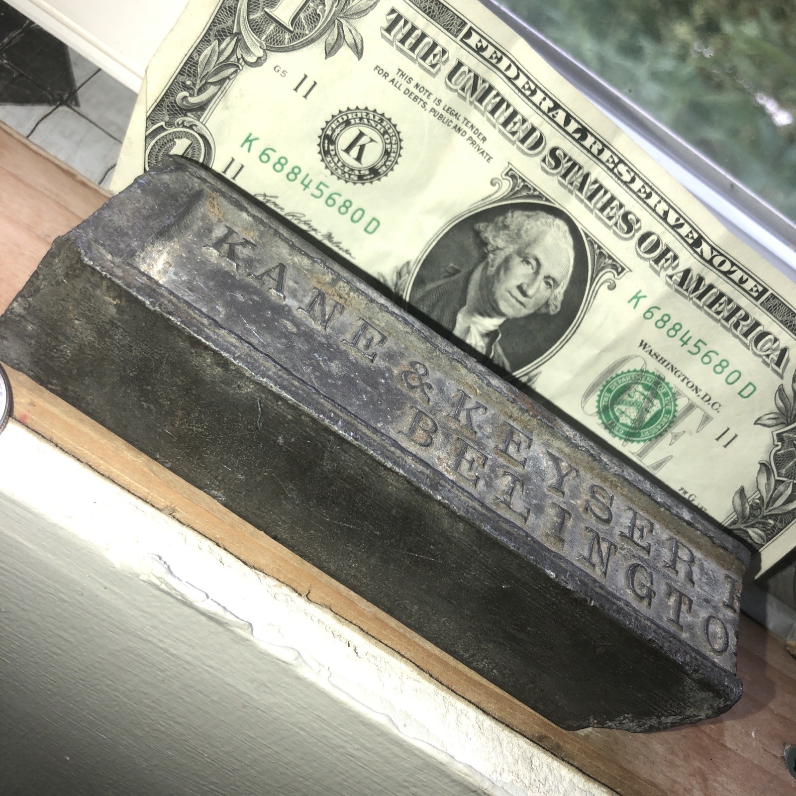 “Antique Kane & Keyser Hardware Co Babbitt Ingot Bar – Belington W. VA. WV Hist.
