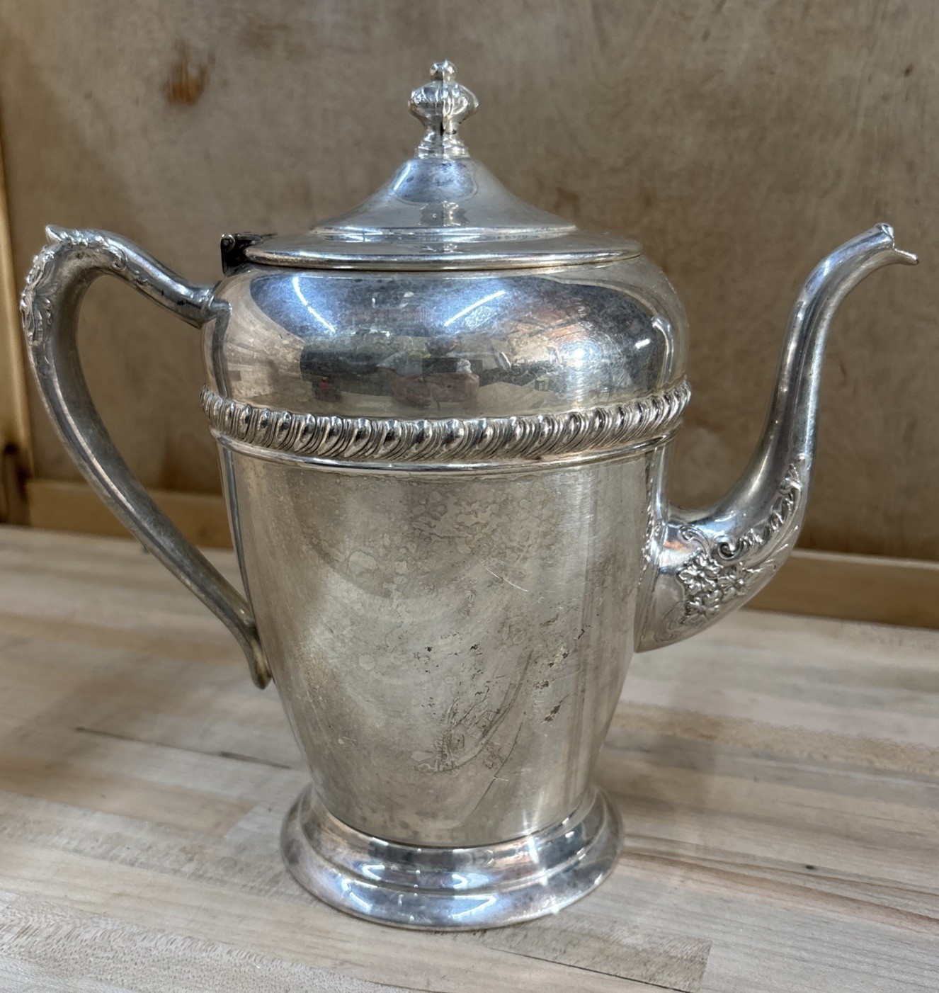 F.B. Rogers Silver Co. Silver On Copper Vintage Teapot Excellent