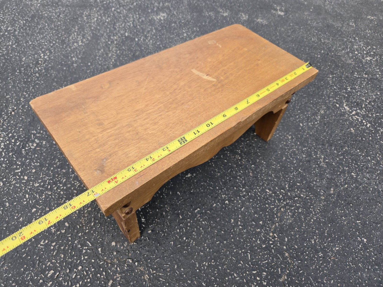 Vtg Solid Wood STOOL Primitive Amish Farm House STEP PLANT MILKING FOOT CHILDS