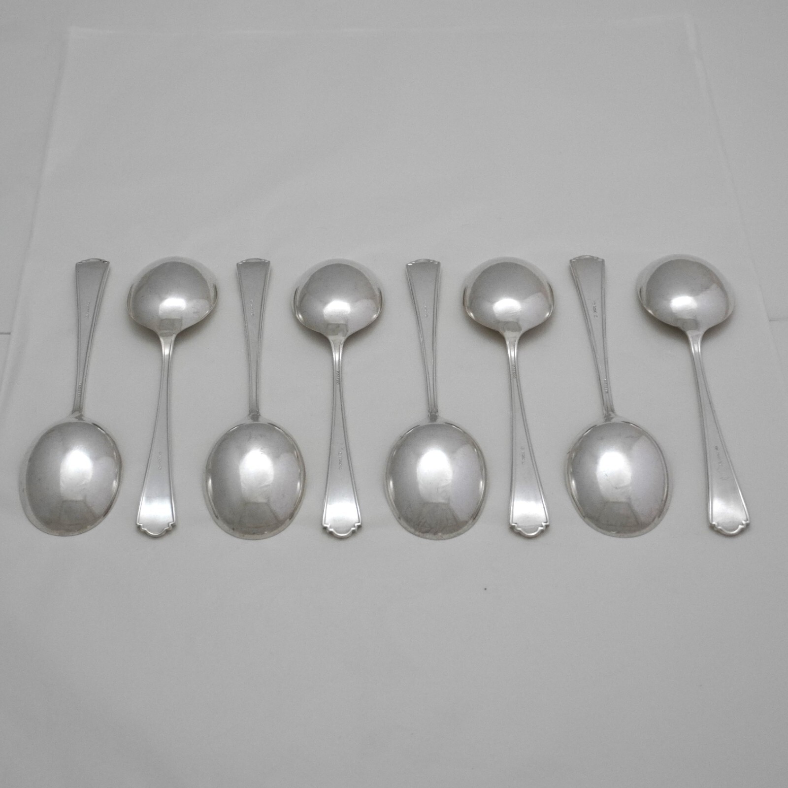 KINGSLEY Design JAMES DIXON & SONS Silver Service Cutlery Eight Soup Spoons