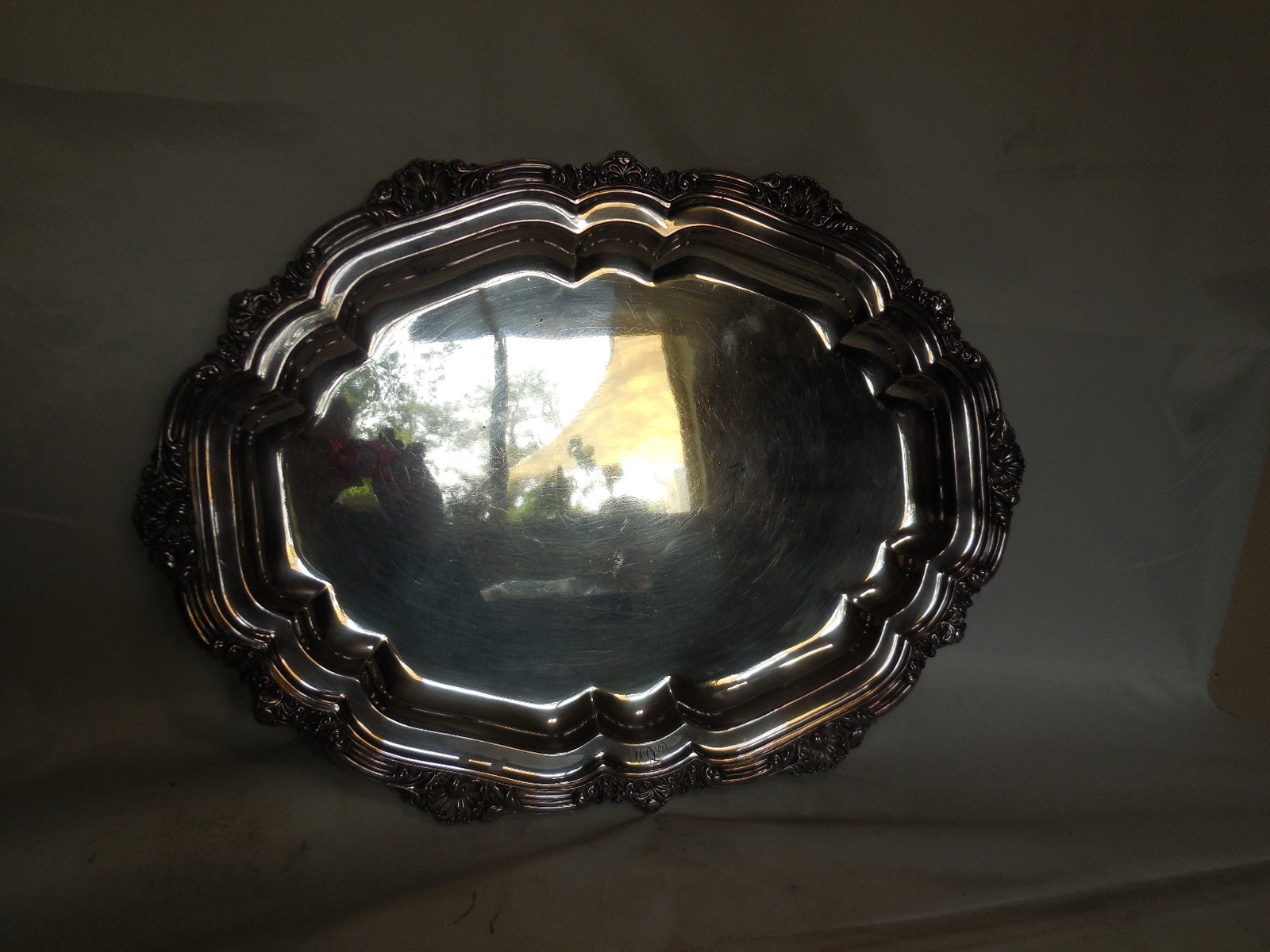 Tiffany & Co. Silver 20 inch serving Tray Platter w/ Engraved Monogram on Rim