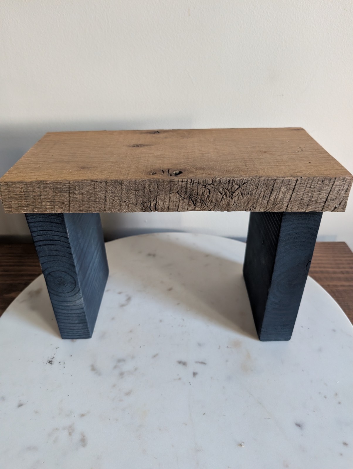 Reclaimed Wood Stool Primitive Handmade Riser Rustic Plant Stand Small Bench