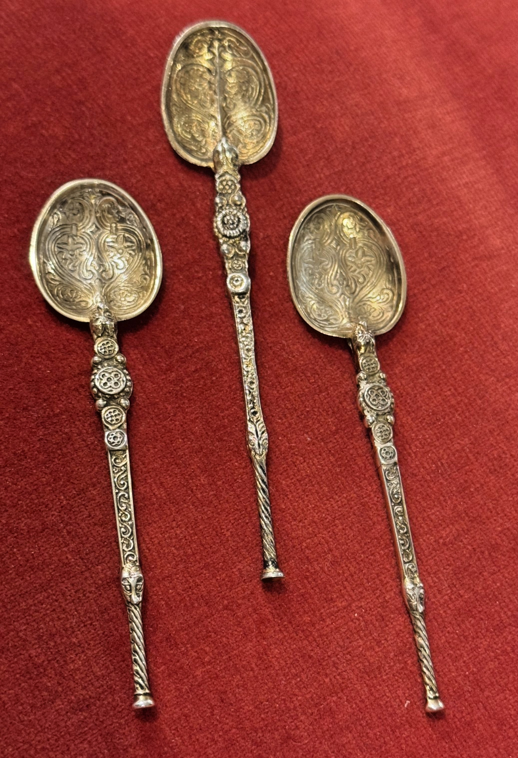 Trio of Antique Sterling Silver Coronation Spoons – Saunders & Shephard Vermeil