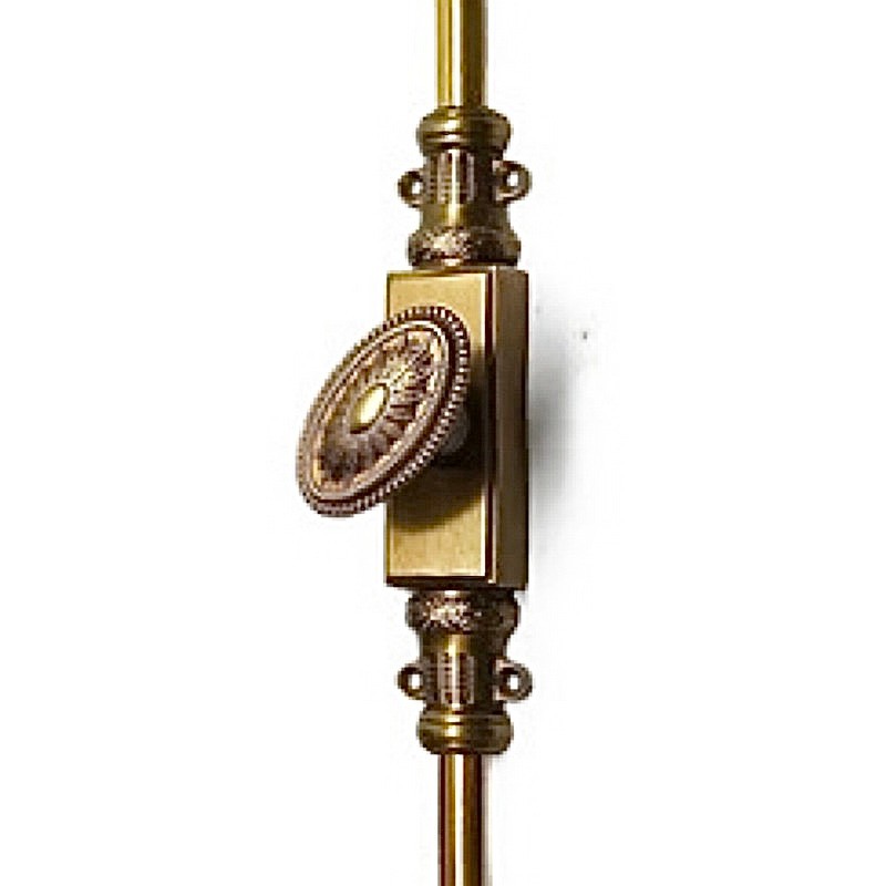Complete Solid Brass Regency Cremone Espagnolette Set — Large Oval Body — 110″